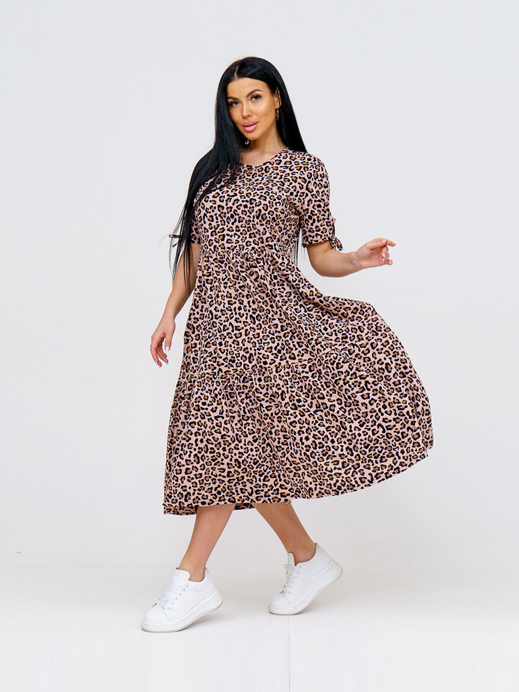 Платье женское, цвет коричневый черный