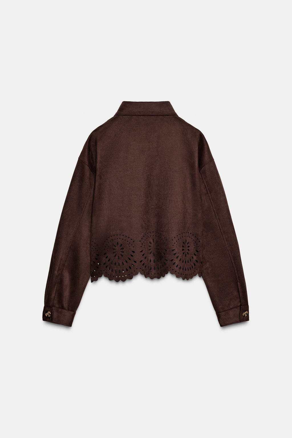 FAUX SUEDE DIE-CUT HEM JACKET - Zara фото 9