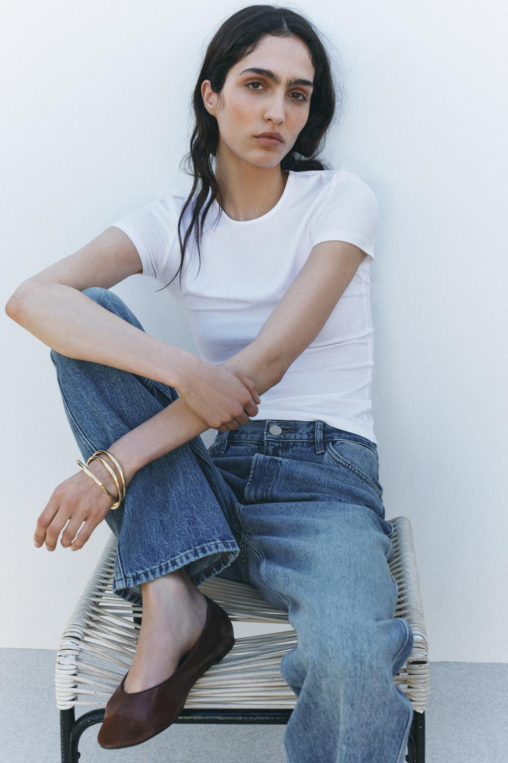 ZW COLLECTION STRAIGHT HIGH-WAIST JEANS - Zara фото 7