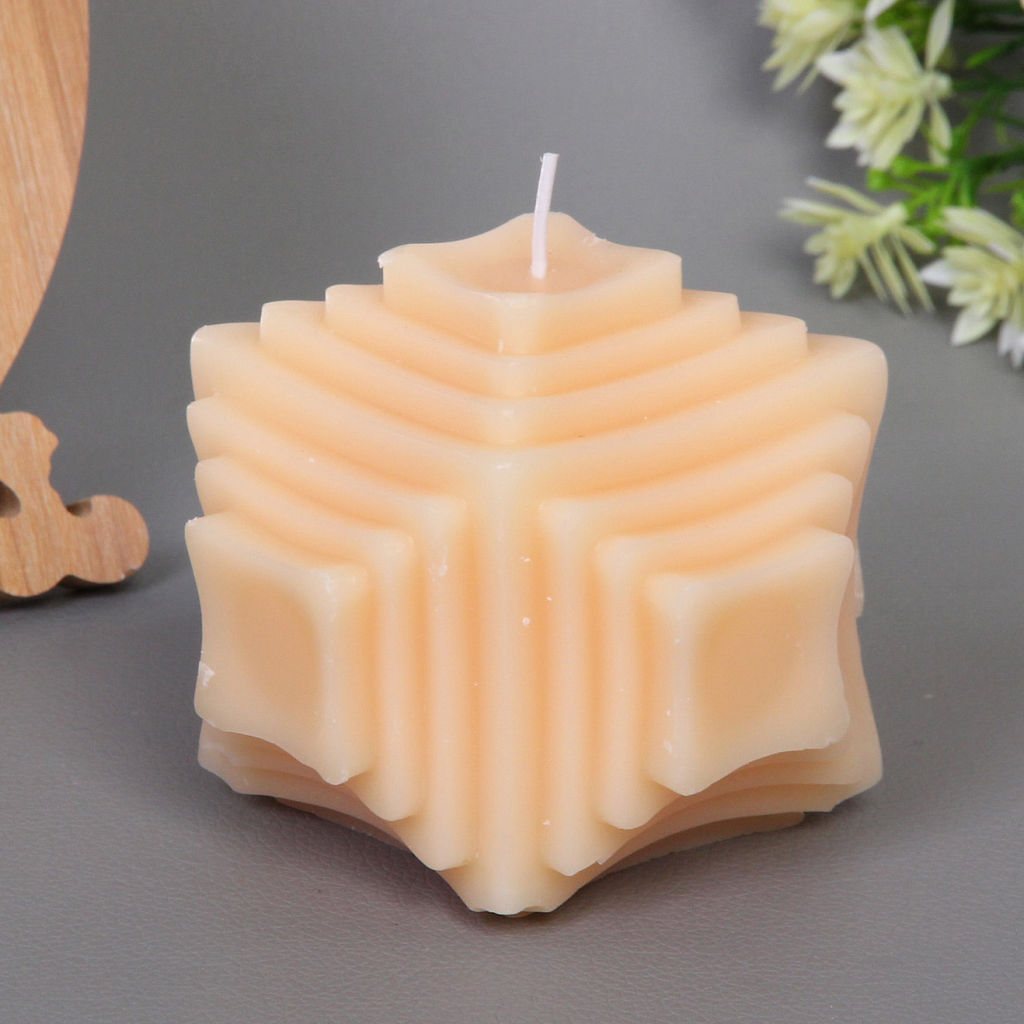 Свеча "Геометрия" 7.5*7.5, Пудровый