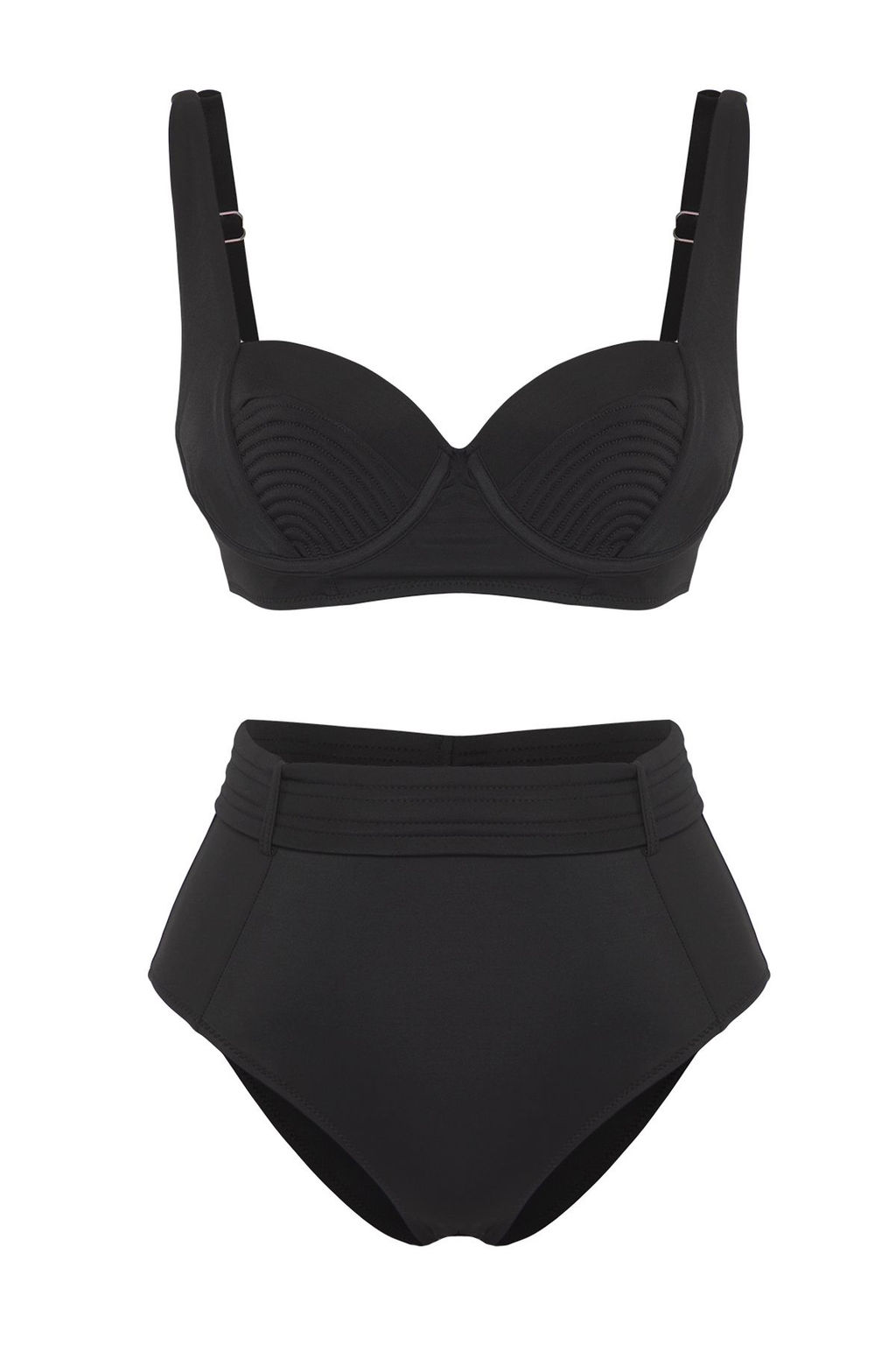 TRENDYOLMILLA Mavi Balkonet Nervurlu Regular Bikini Tak?m? TBESS25BT00143  фото 5