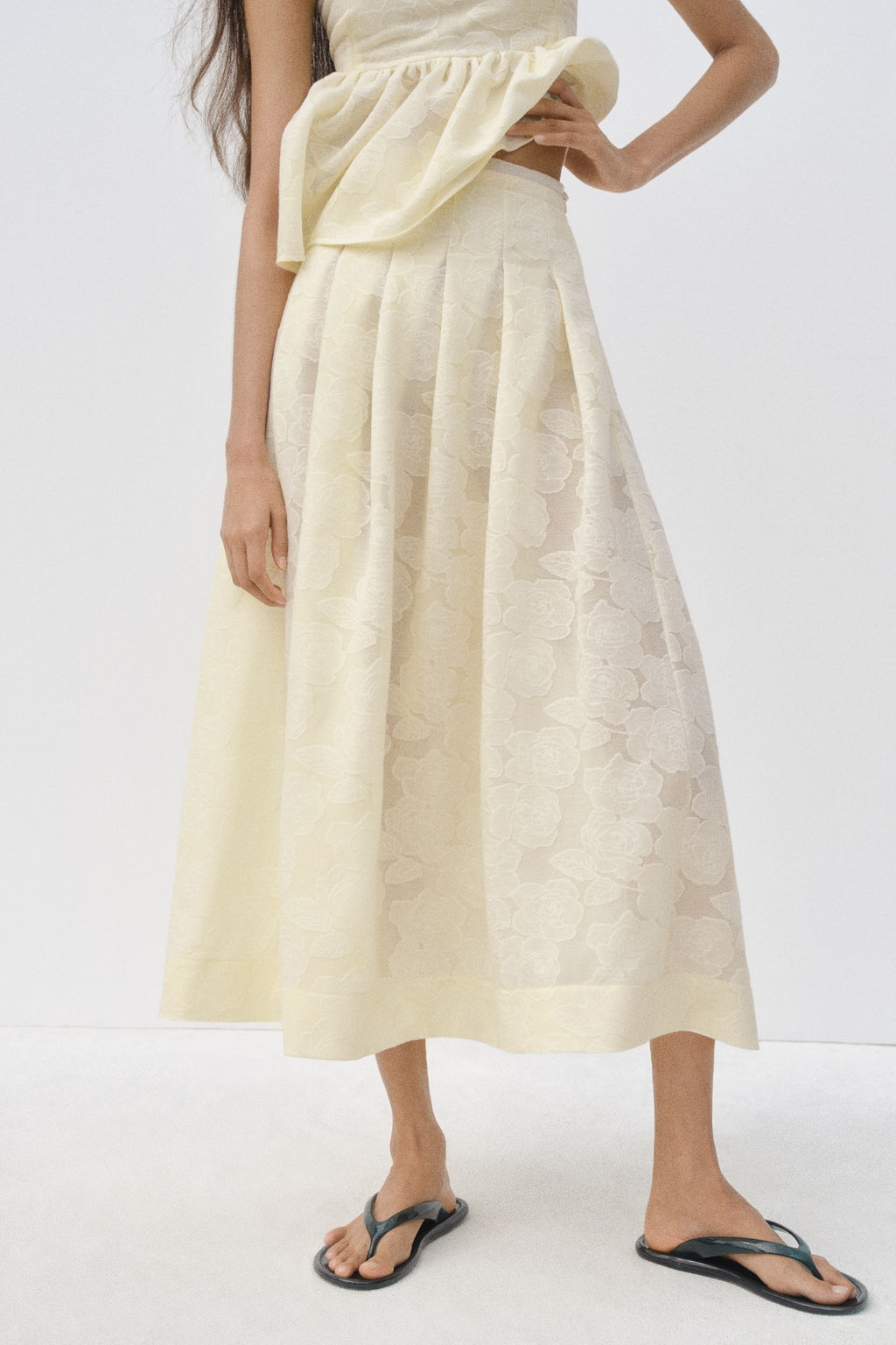 Falda tableada en tejido jacquard - H&m фото 5