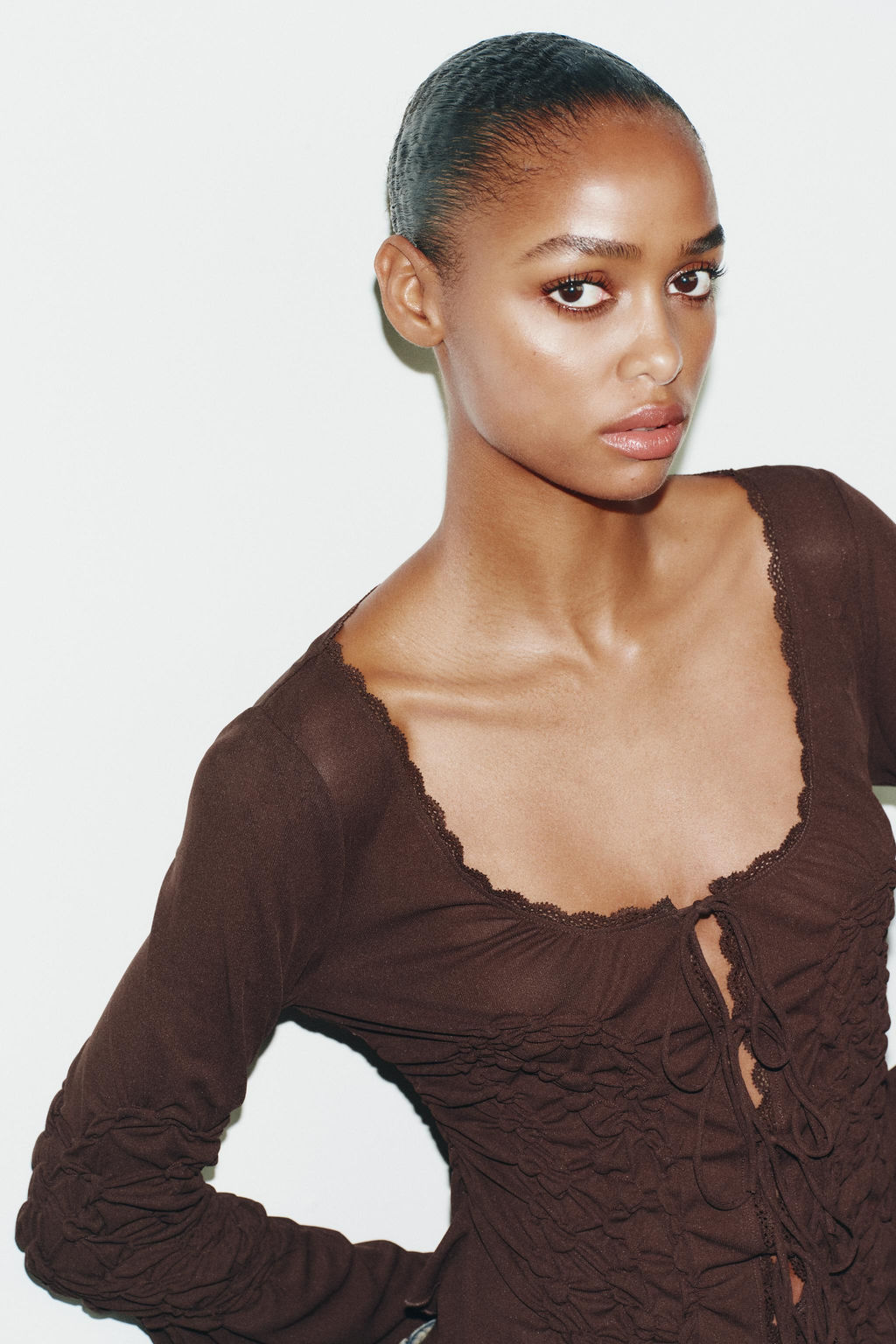 GATHERED TIE TOP - Zara фото 4