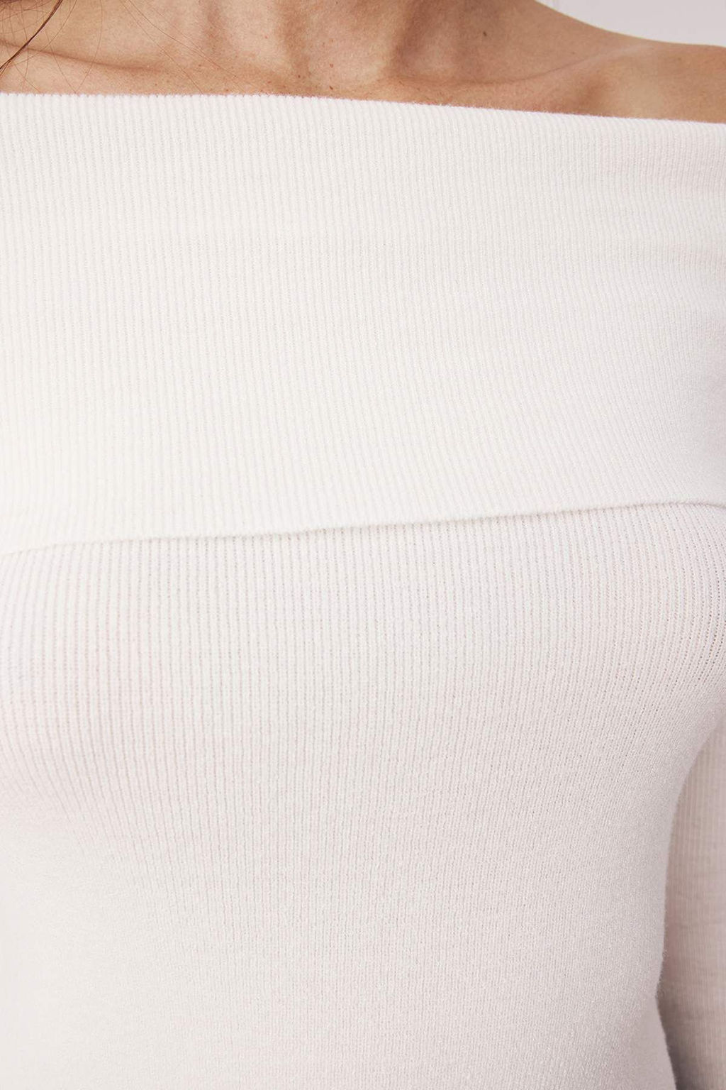 Ekru Premium Iplik/Ozel Iplik Carmen Yaka Triko Kazak TWOAW26KZ00064 - Trendyolmilla фото 3