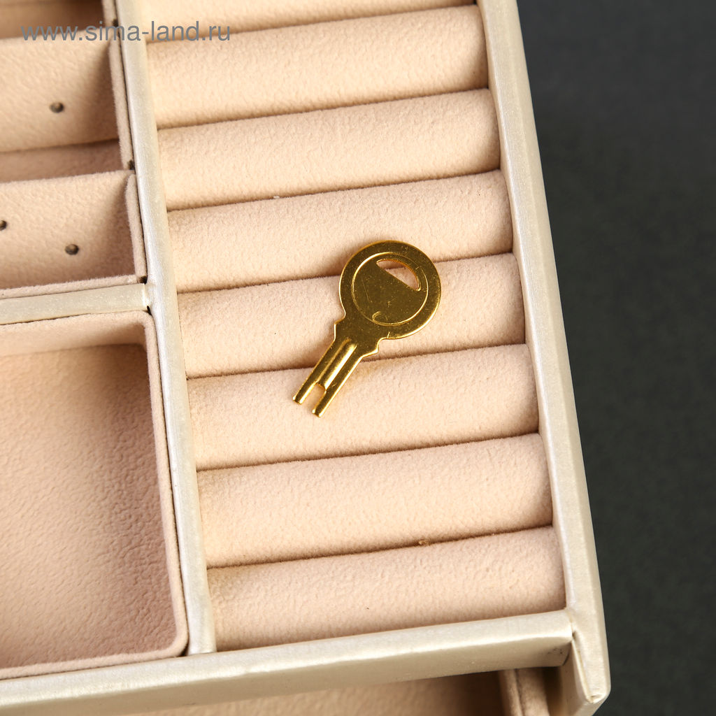 Шкатулка кожзам для украшений Жемчужный молочный 12,3х17,3х13,7 см - Simaland фото 3