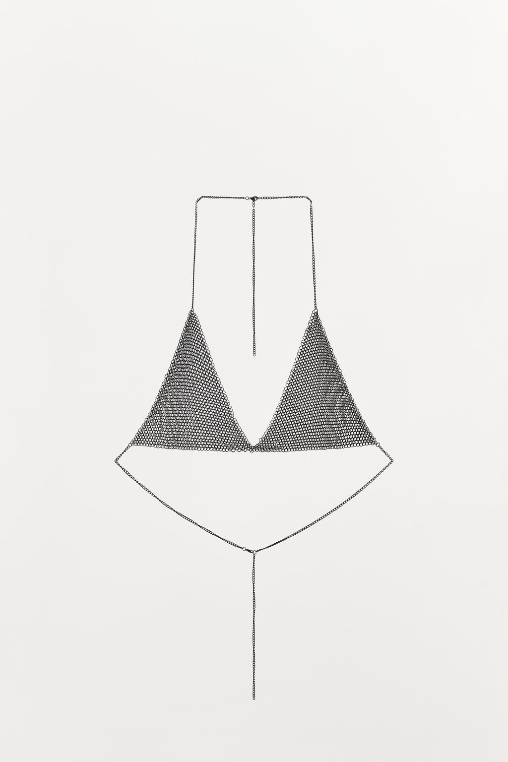 SUJETADOR TRIANGULAR CADENA / Plata - Zara фото 3