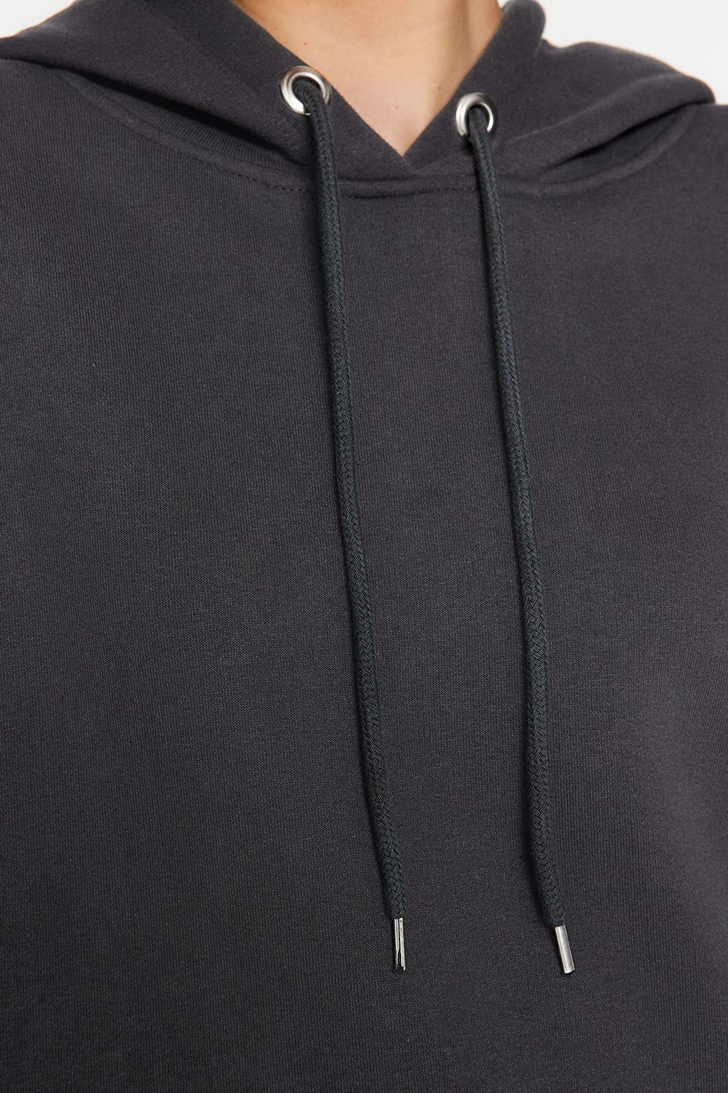 TRENDYOLMILLA Bej Kal?n Ici Polarl? Kanguru Cepli Kapusonlu Boyfriend/Genis Kal?p Orme Sweatshirt TWOAW20SW0525 фото 11