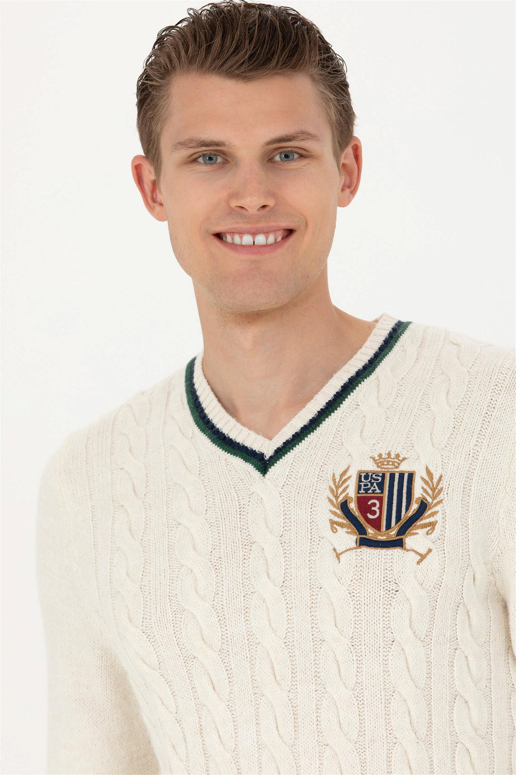 Мужской кремовый свитер - U.s. polo assn фото 9