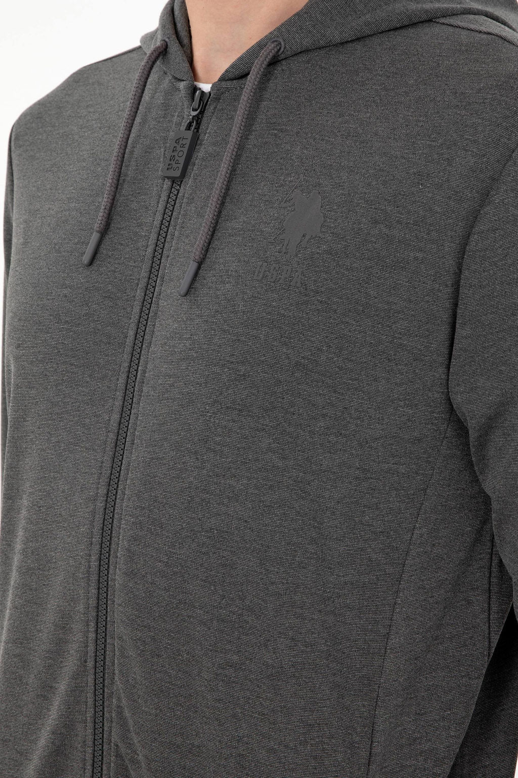 Мужской вязаный кардиган антрацитового меланжа Неожиданная скидка в корзине - U.s. polo assn фото 7