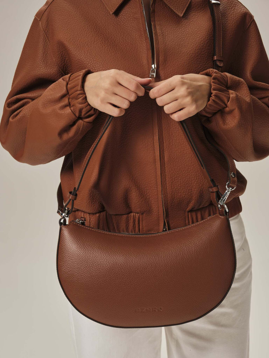 Сумка женская сэддл Azaro 31042 коппер