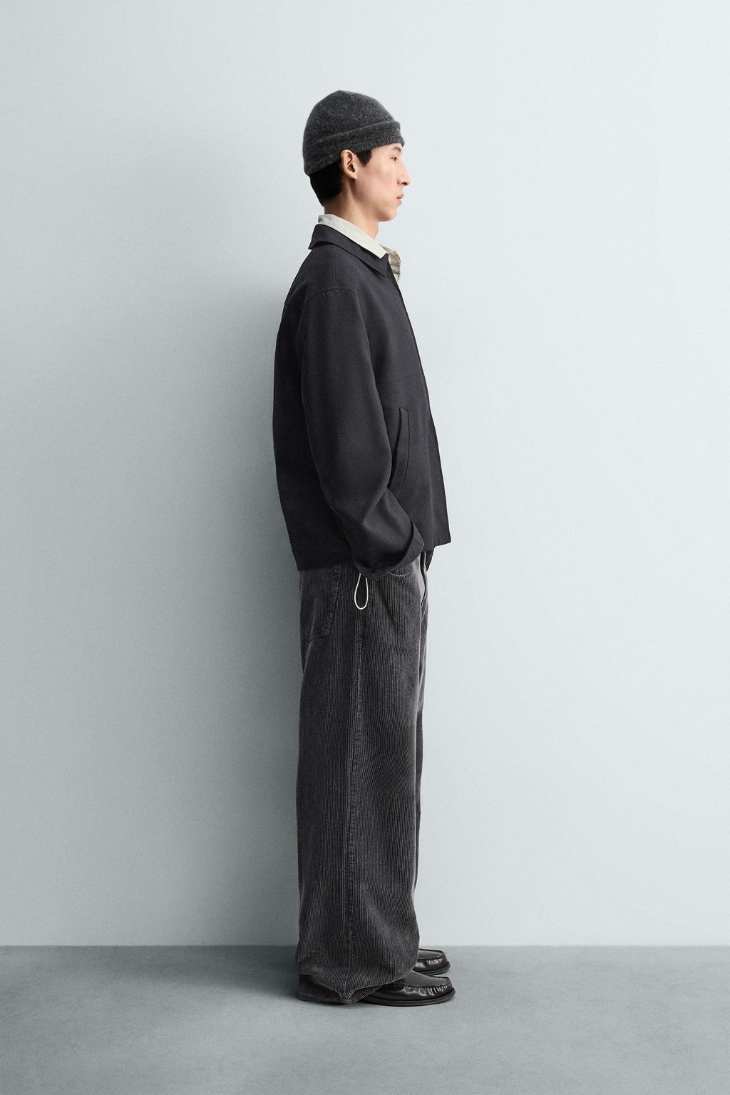 PANTAL?N RELAXED FIT PANA / Gris oscuro - Zara фото 4