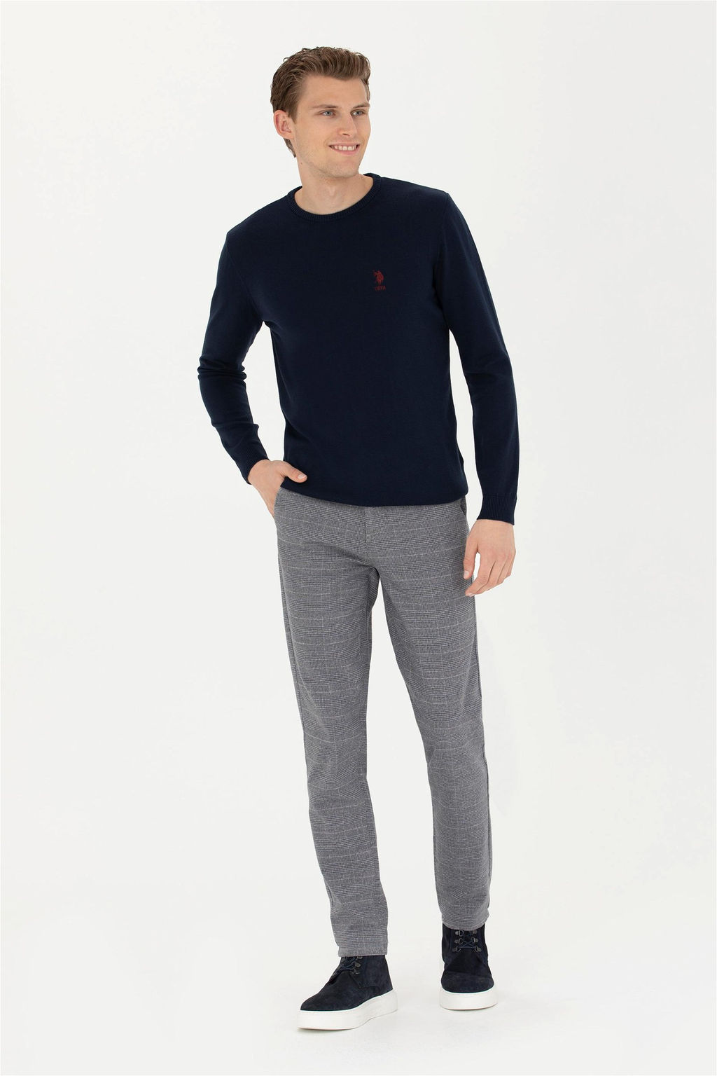 Мужские серые брюки из плотной ткани - U.s. polo assn фото 8