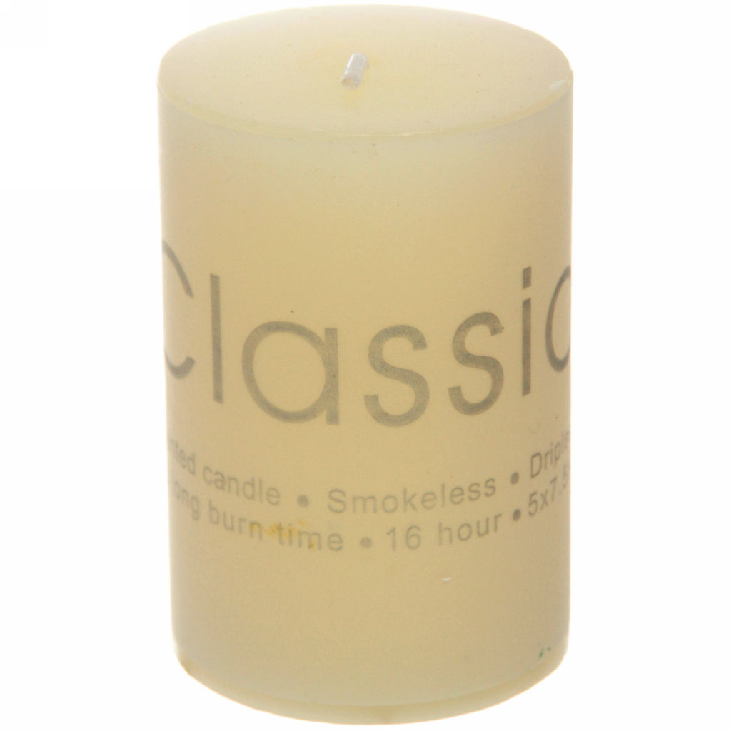 Цена за 4шт. Свеча "Classic" 5*7,5см цвет белый ZD-002