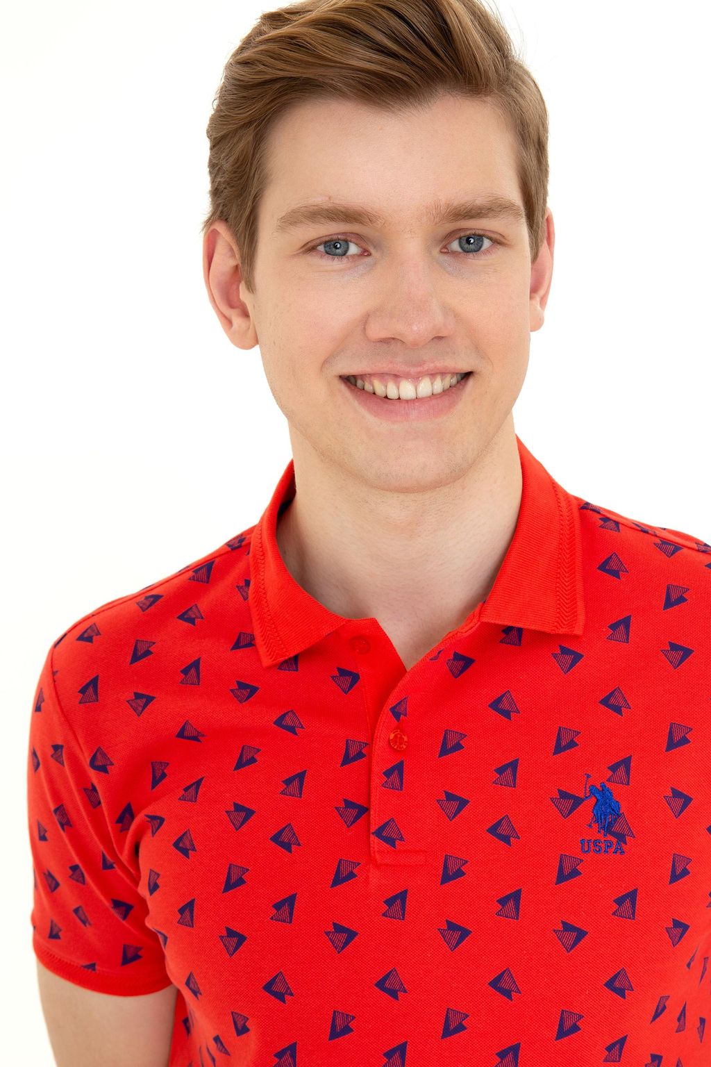 U. S. Polo Assn Мужская красная футболка с воротником-поло - U.s. polo assn фото 2