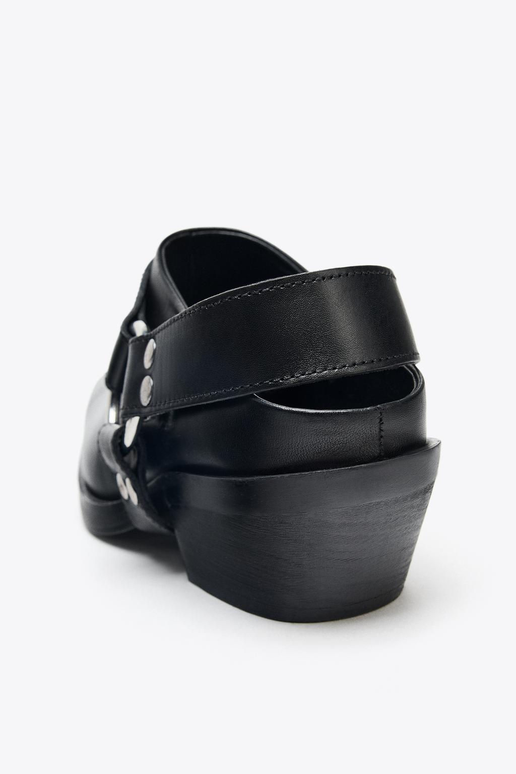 LEATHER BIKER CLOGS - Zara фото 6