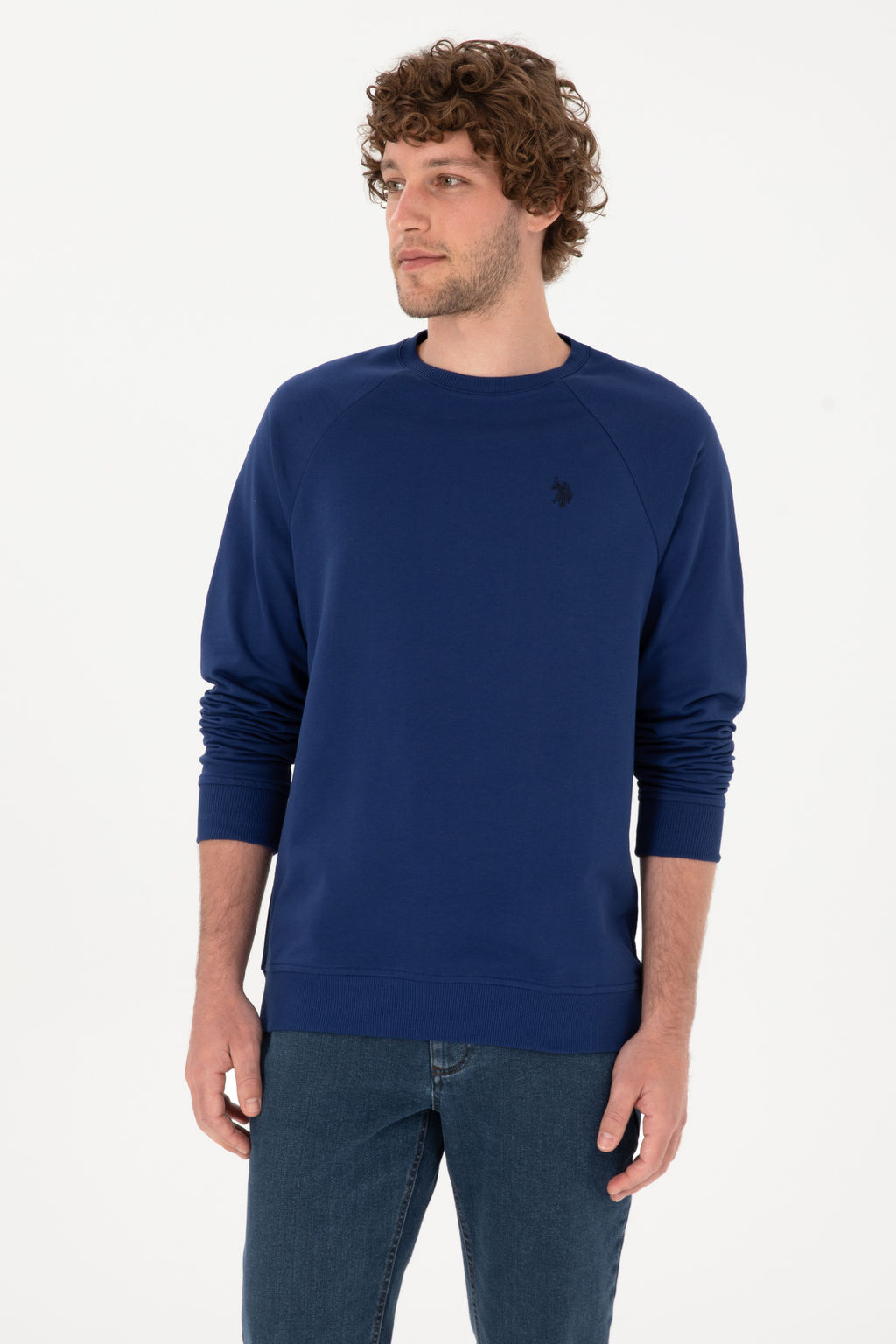 Erkek _ndigo Basic Sweatshirt Sepette S_rpriz _ndirim - U.s. polo assn фото 8