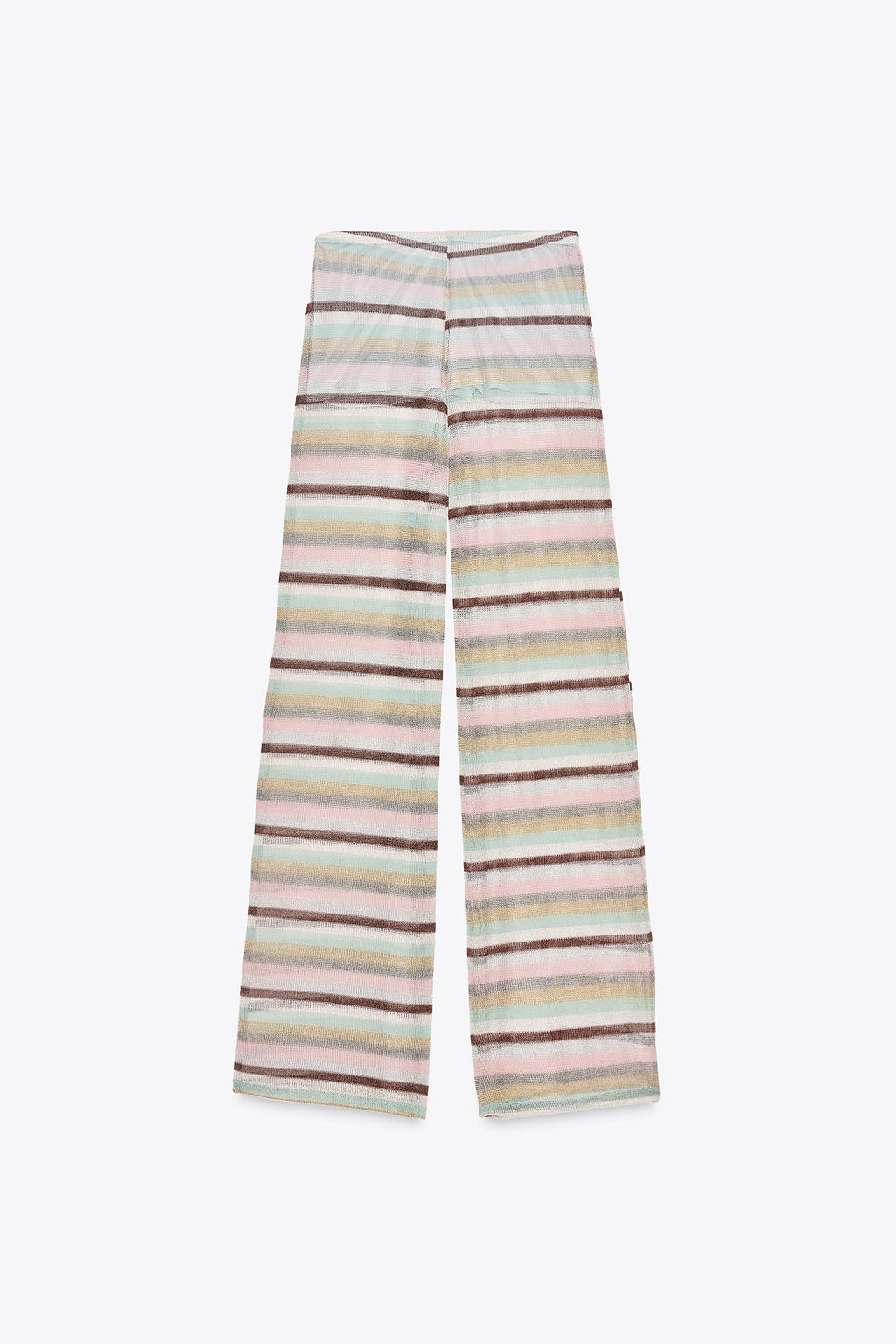 STRIPED METALLIC THREAD TROUSERS - Zara фото 15