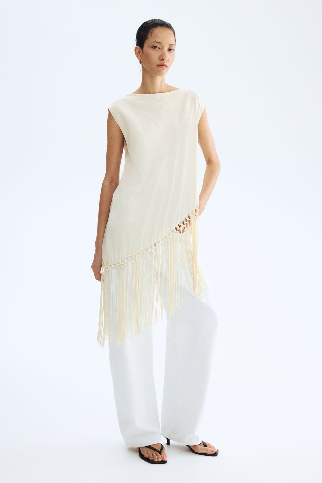 Top asim?trico con flecos - H&m фото 6