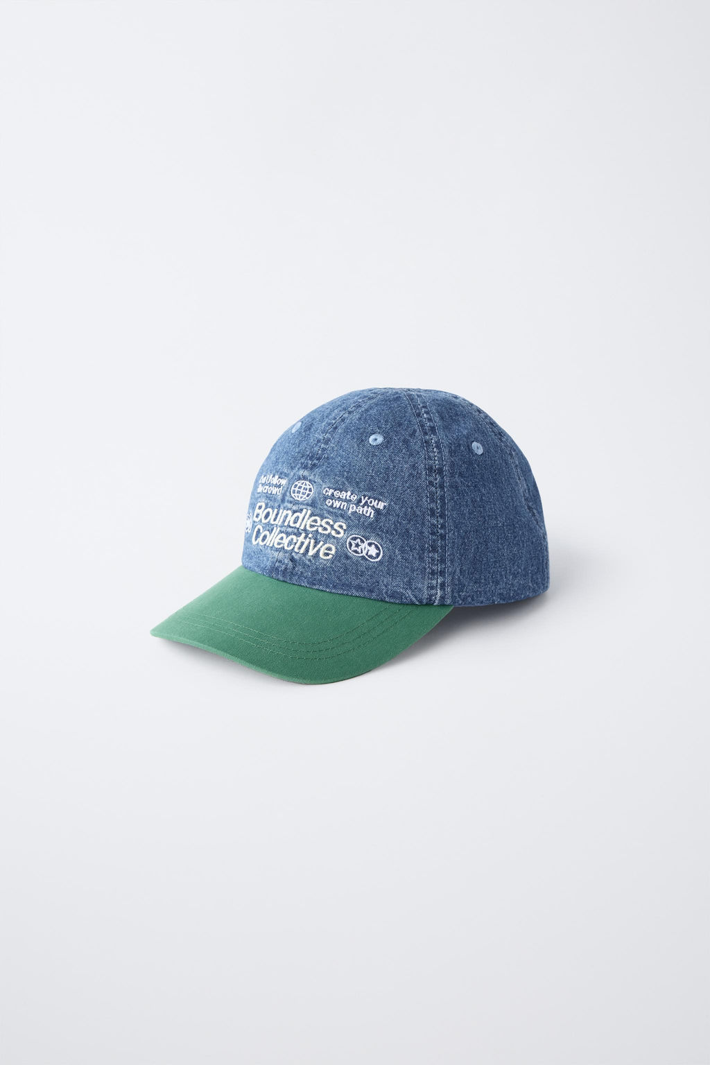 DENIM CAP WITH EMBROIDERED TEXT - Zara фото 2