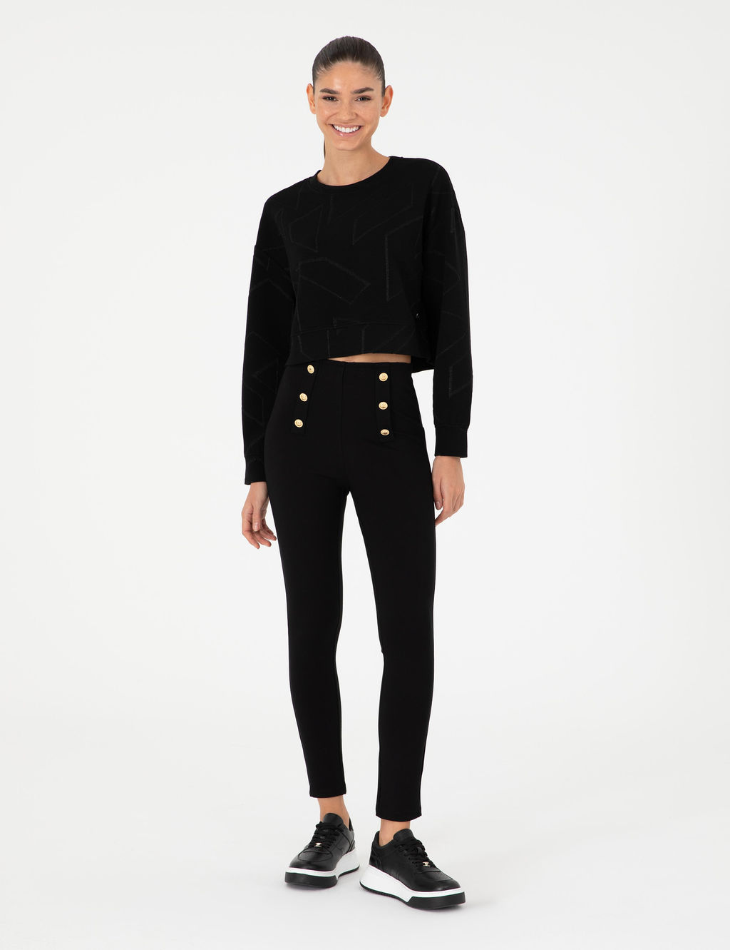 Siyah Oversize Sweatshirt - Pierre cardin фото 4