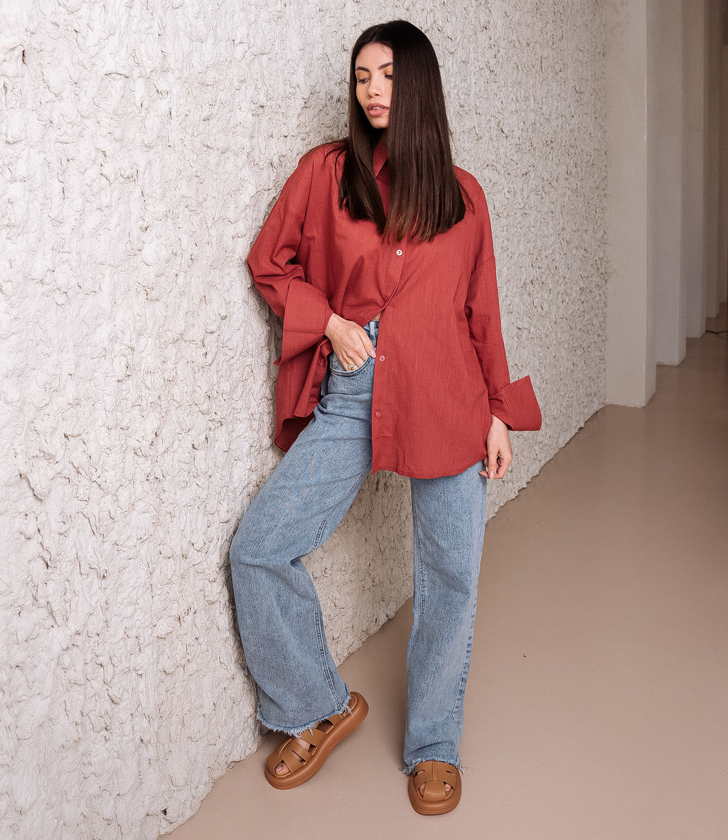 Рубашка #ОБШ1458, лососевый - Dommod фото 3