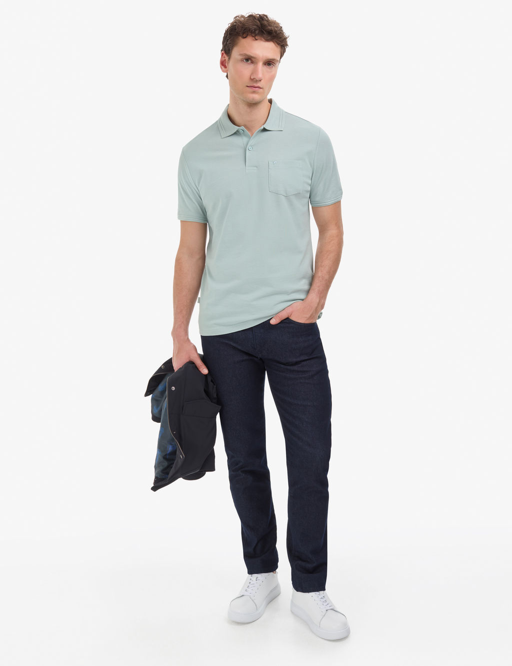 Koyu Mint Regular Fit %100 Pamuk Cepli K_vr_lmaz D__meli Polo Yaka Basic Ti__rt