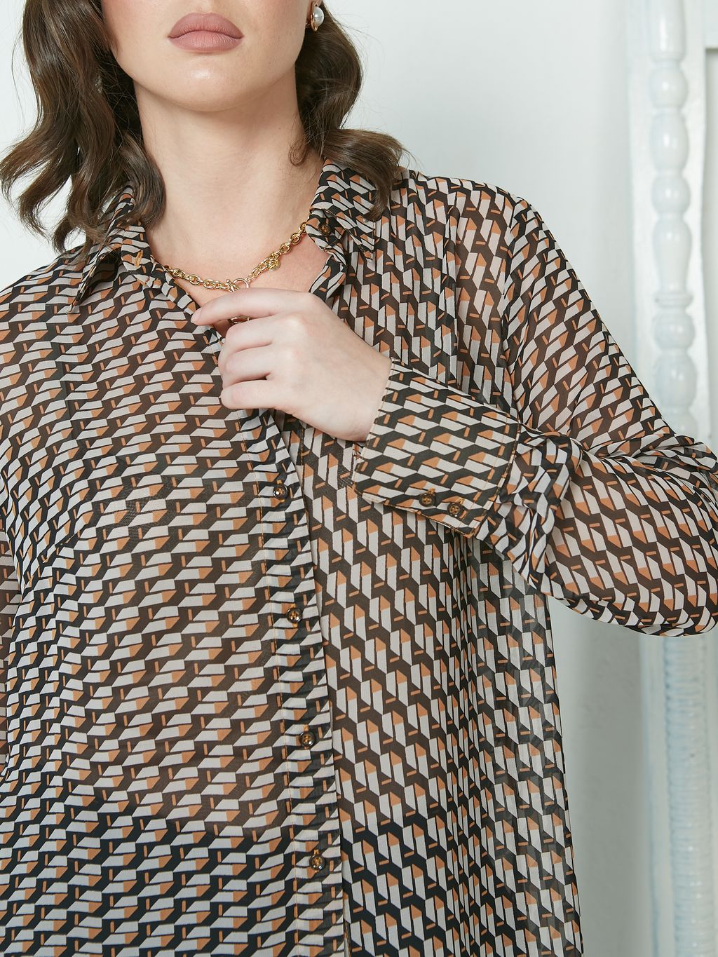 Рубашка из шифона - Stilla фото 4