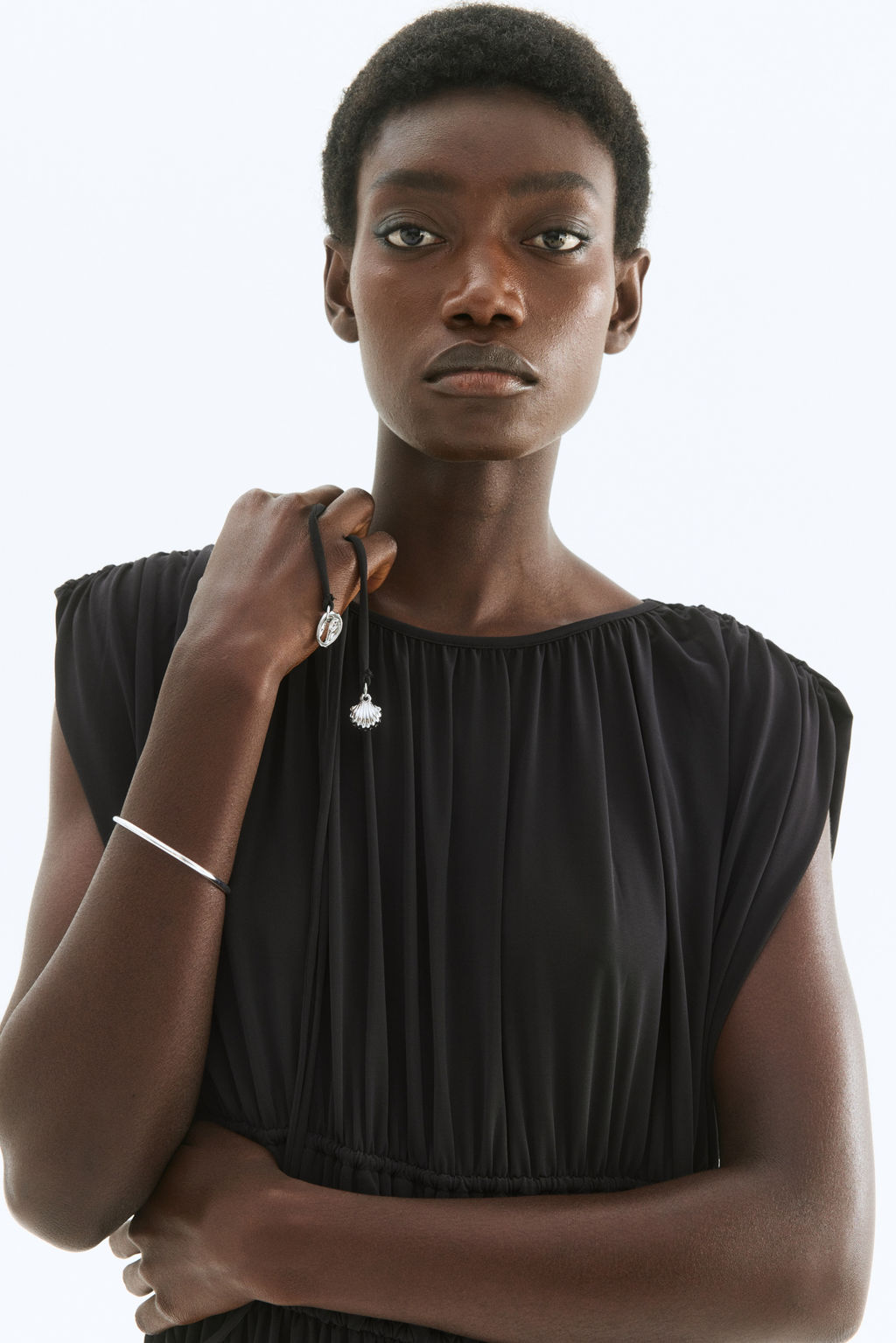 Vestido drapeado con cord?n de ajuste - H&m фото 5
