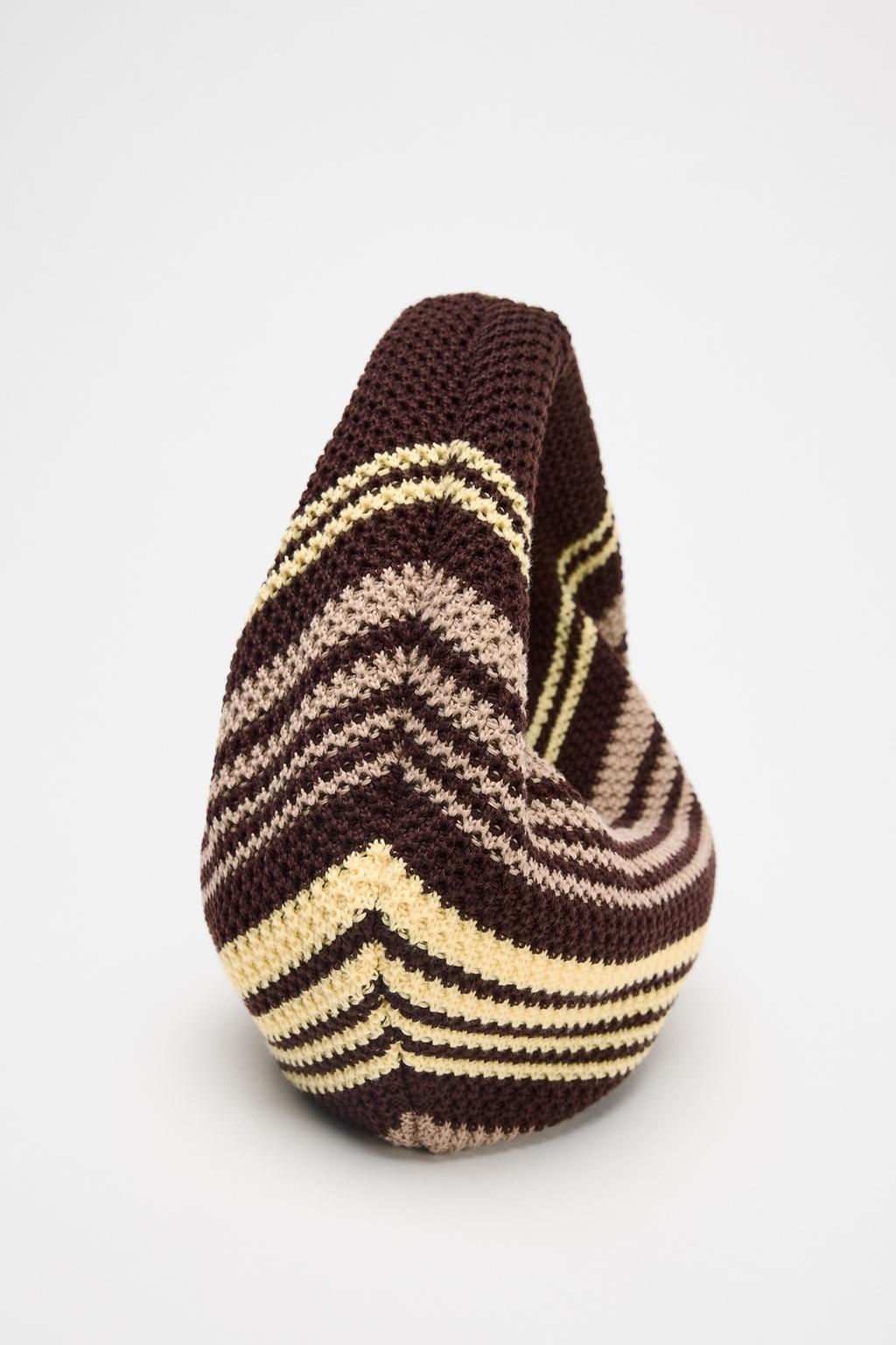 STRIPED CROCHET BUCKET BAG - Zara фото 5