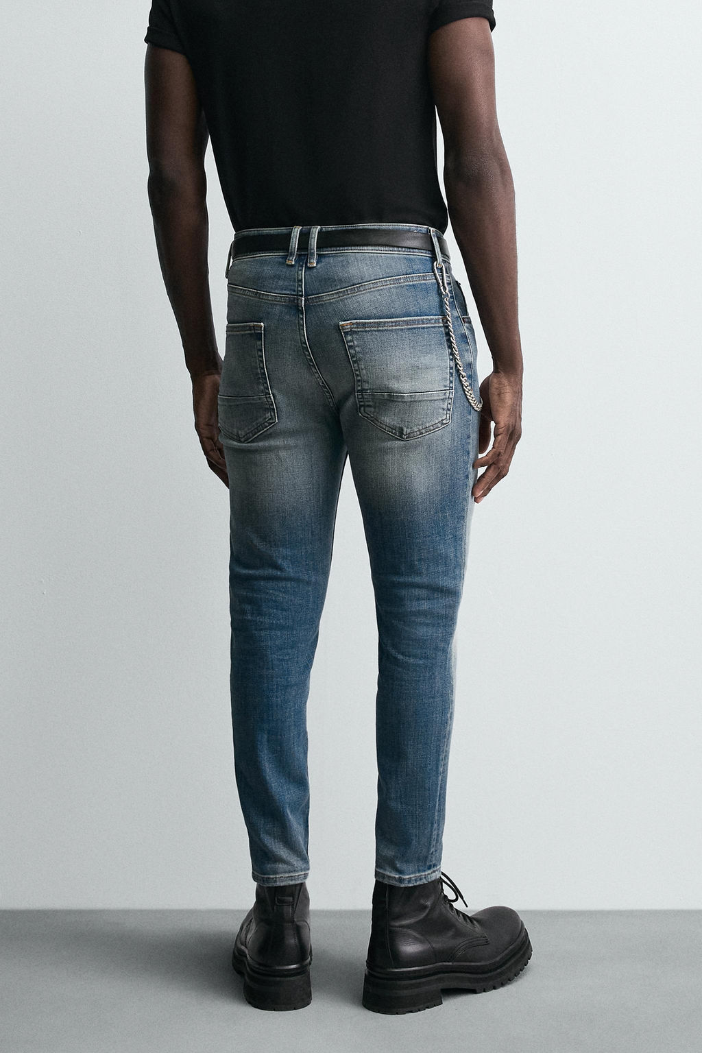 JEANS SKINNY CROPPED FIT / Azul medio - Zara фото 12