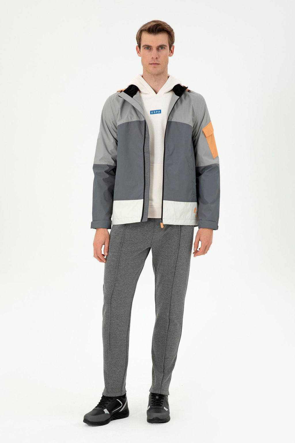 Пальто мужское U.S. Polo Assn серое  фото 11