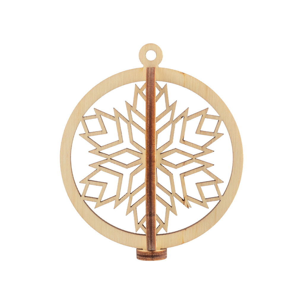 Заготовка для декорирования Mr. Carving КЛ-44 Подвеска объемная Шар фанера d 7 см х 0.3 см 3 снежинка  фото 3