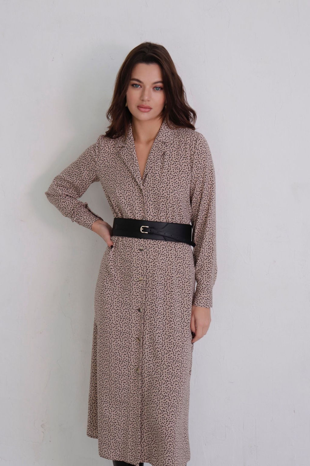 Платье-рубашка с английским воротником принт - Martichelli фото 187