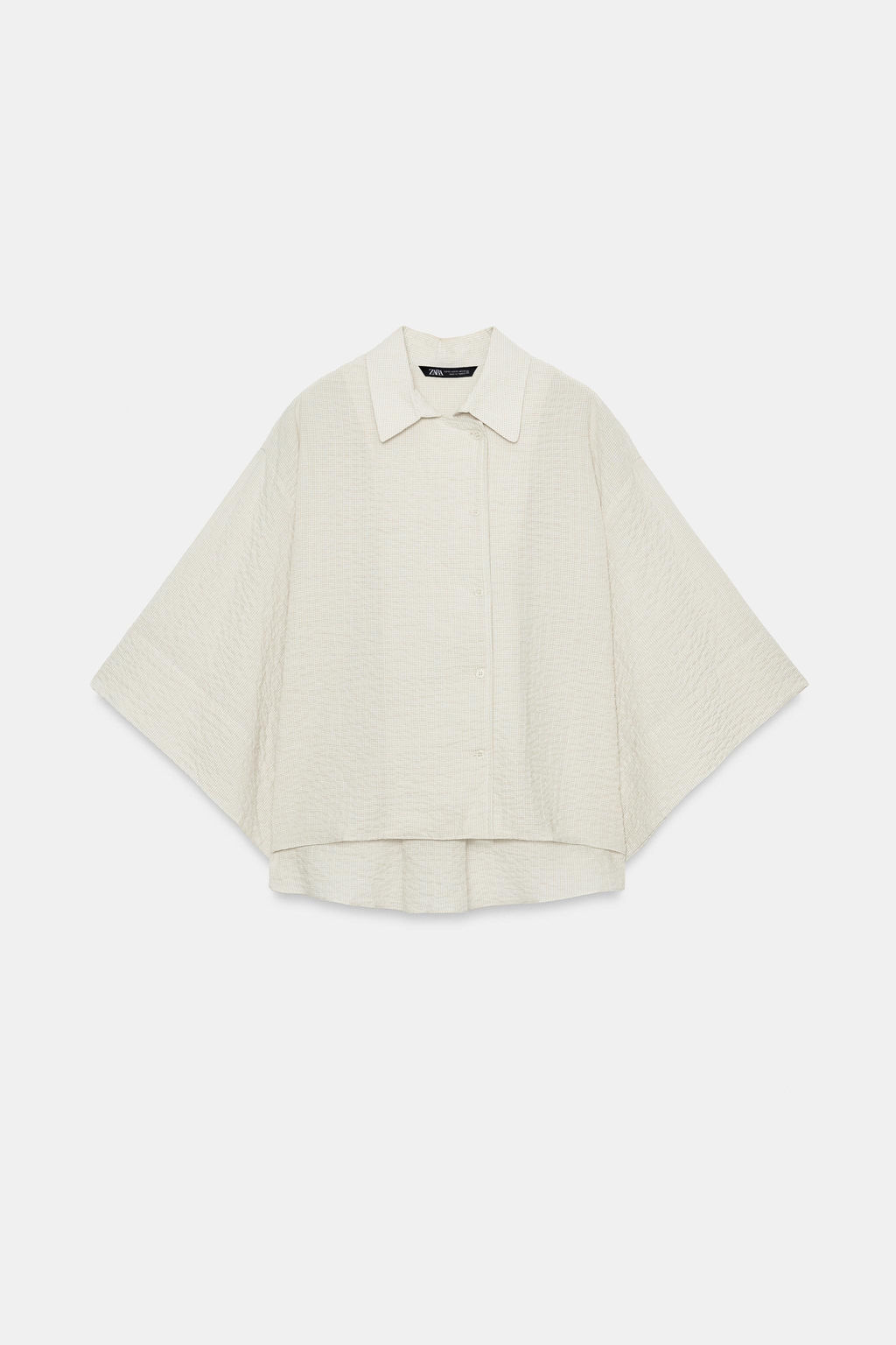 CAMISA CUADROS ZW COLLECTION / Beige - Zara фото 5