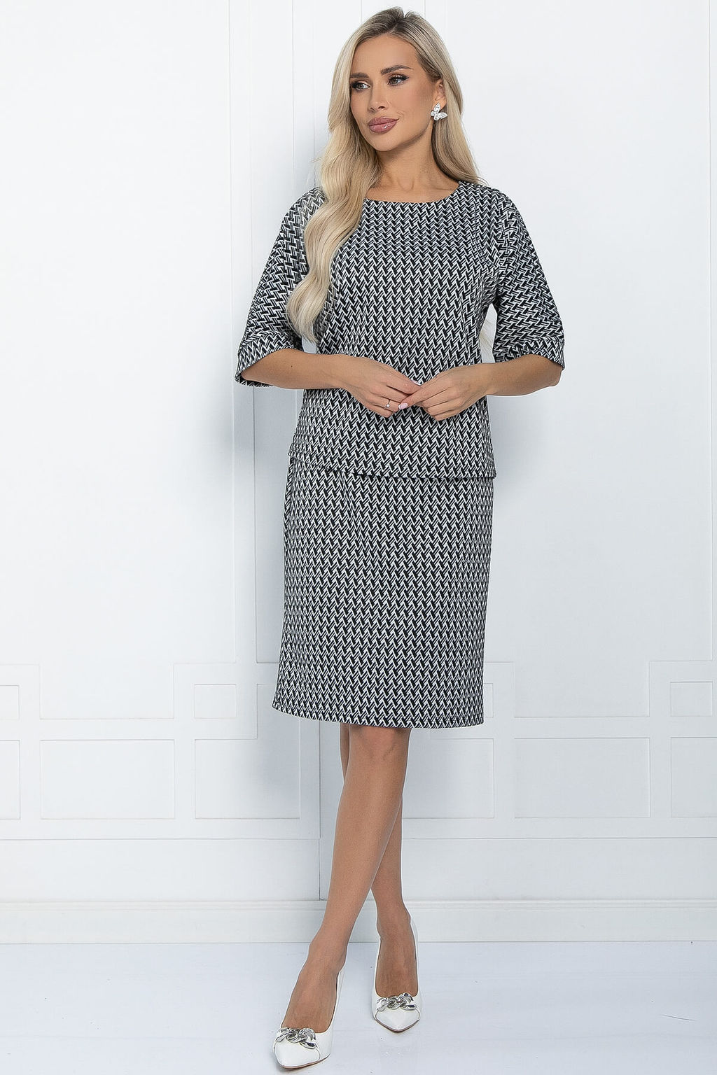 Костюм Кристен (черно-белый) К11374 - Lt collection фото 6