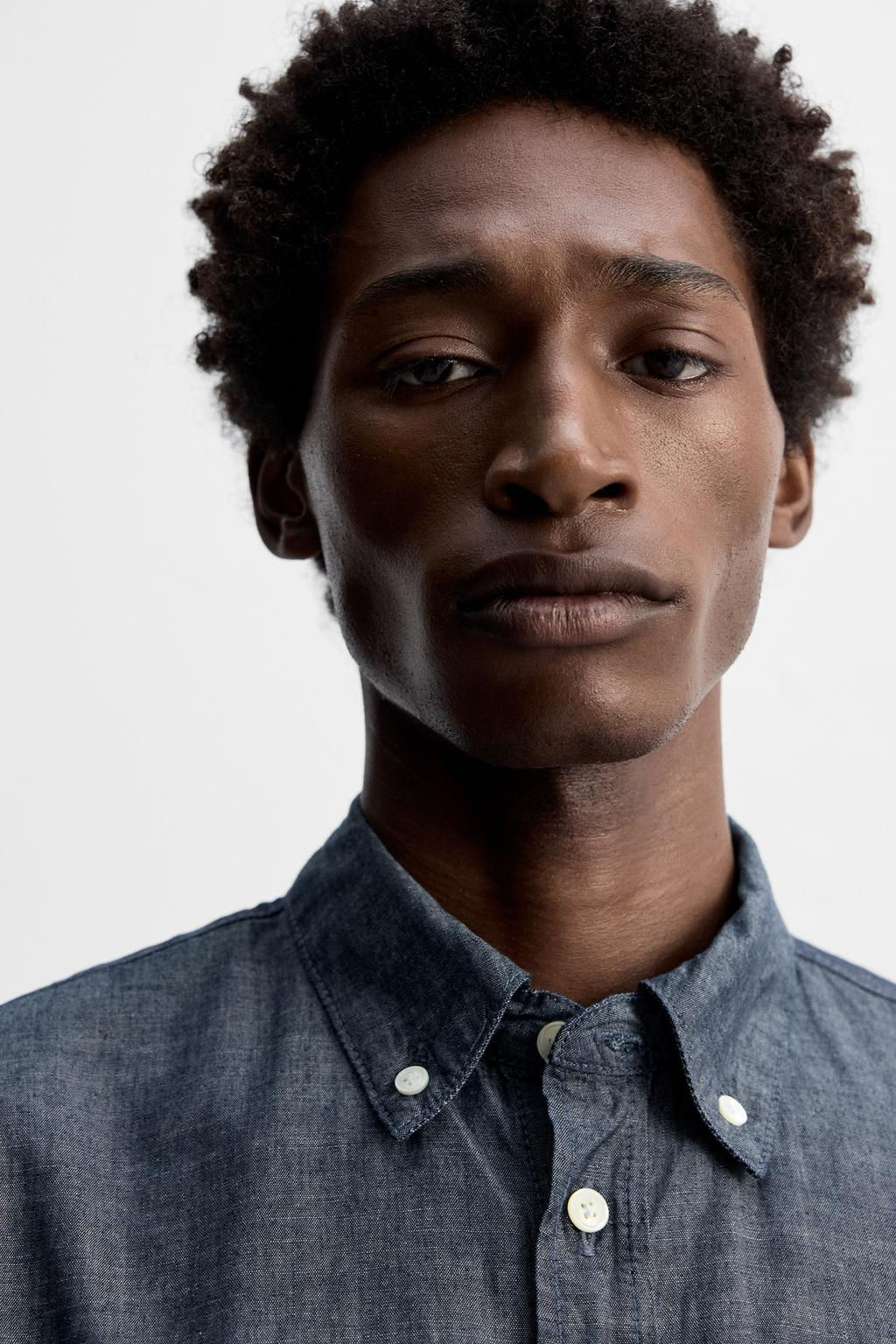 TEXTURED CHAMBRAY SHIRT - Zara фото 5