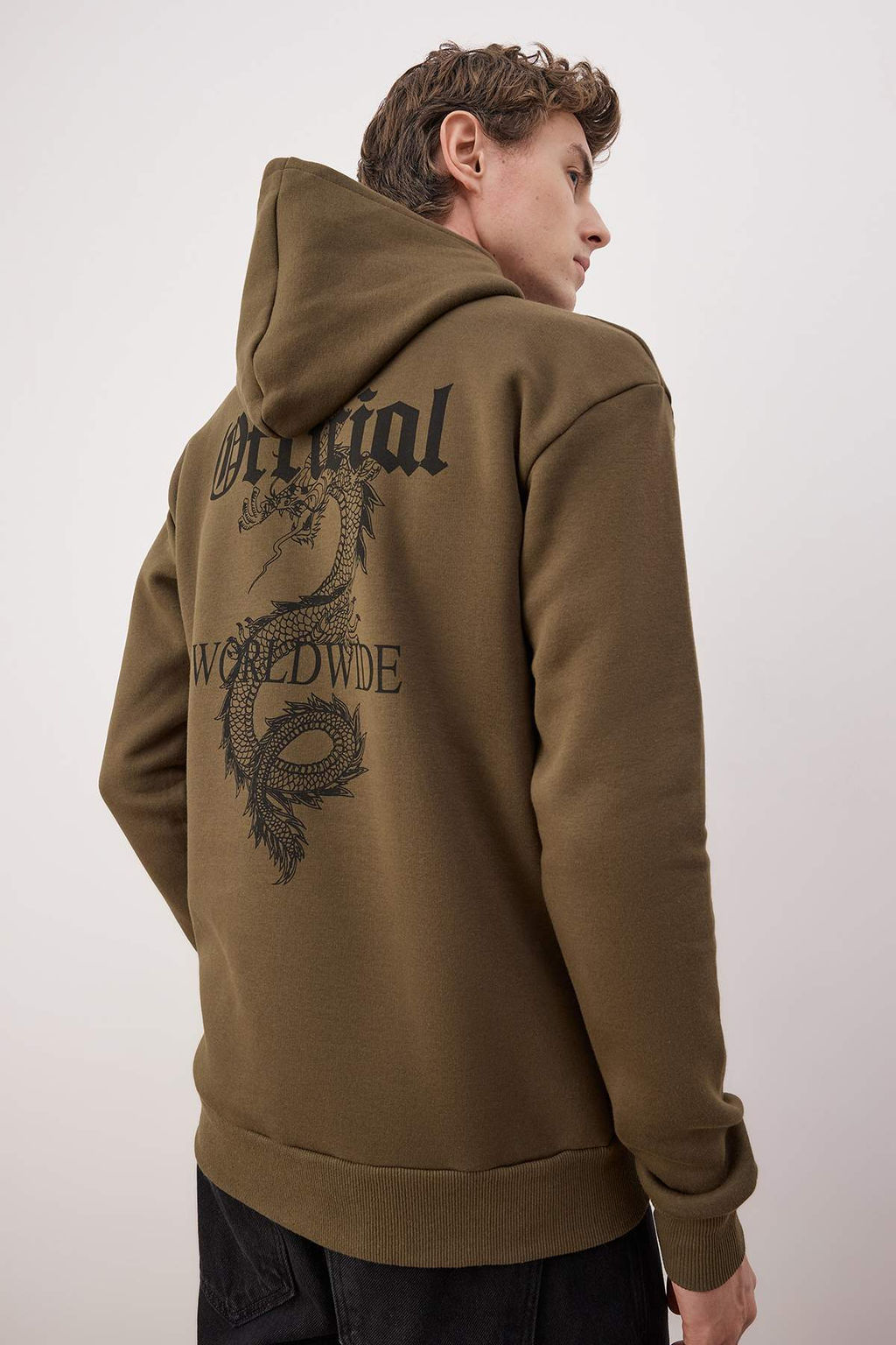 Antrasit Regular/Normal Kesim Bask?l? Kapusonlu Sweatshirt TMNAW26SW00065 - Trendyolmilla фото 14