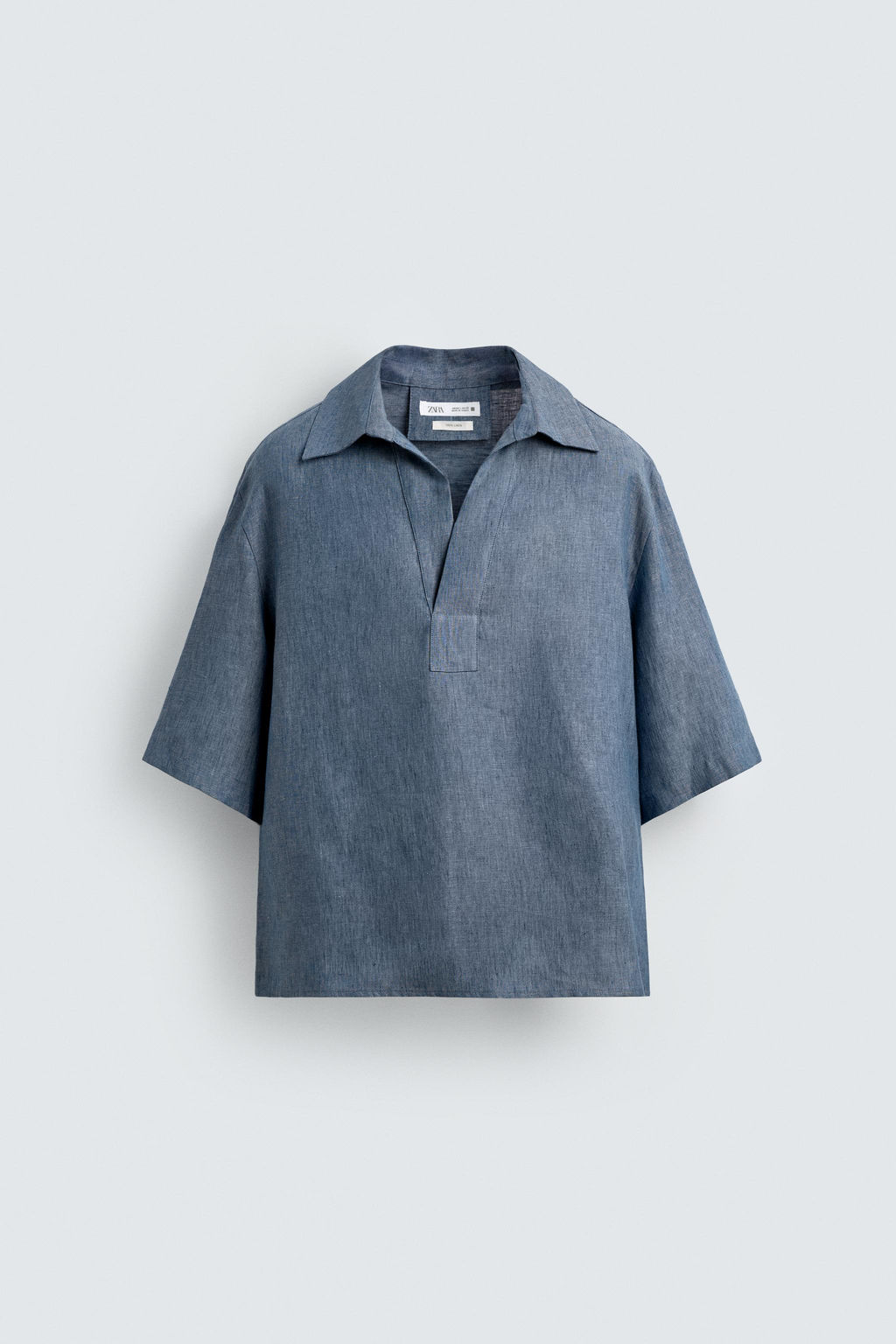 100% LINEN POLO SHIRT - Zara фото 6