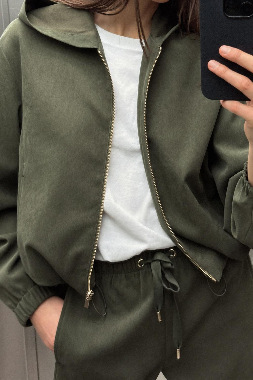 TEXTURED BOMBER JACKET WITH HOOD - Zara фото 9
