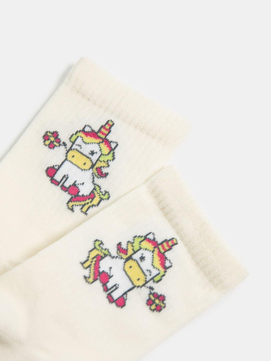 Цена за 5 пар! Носки детские молочно-белые с рисунком в виде единорога - Mark formelle фото 4
