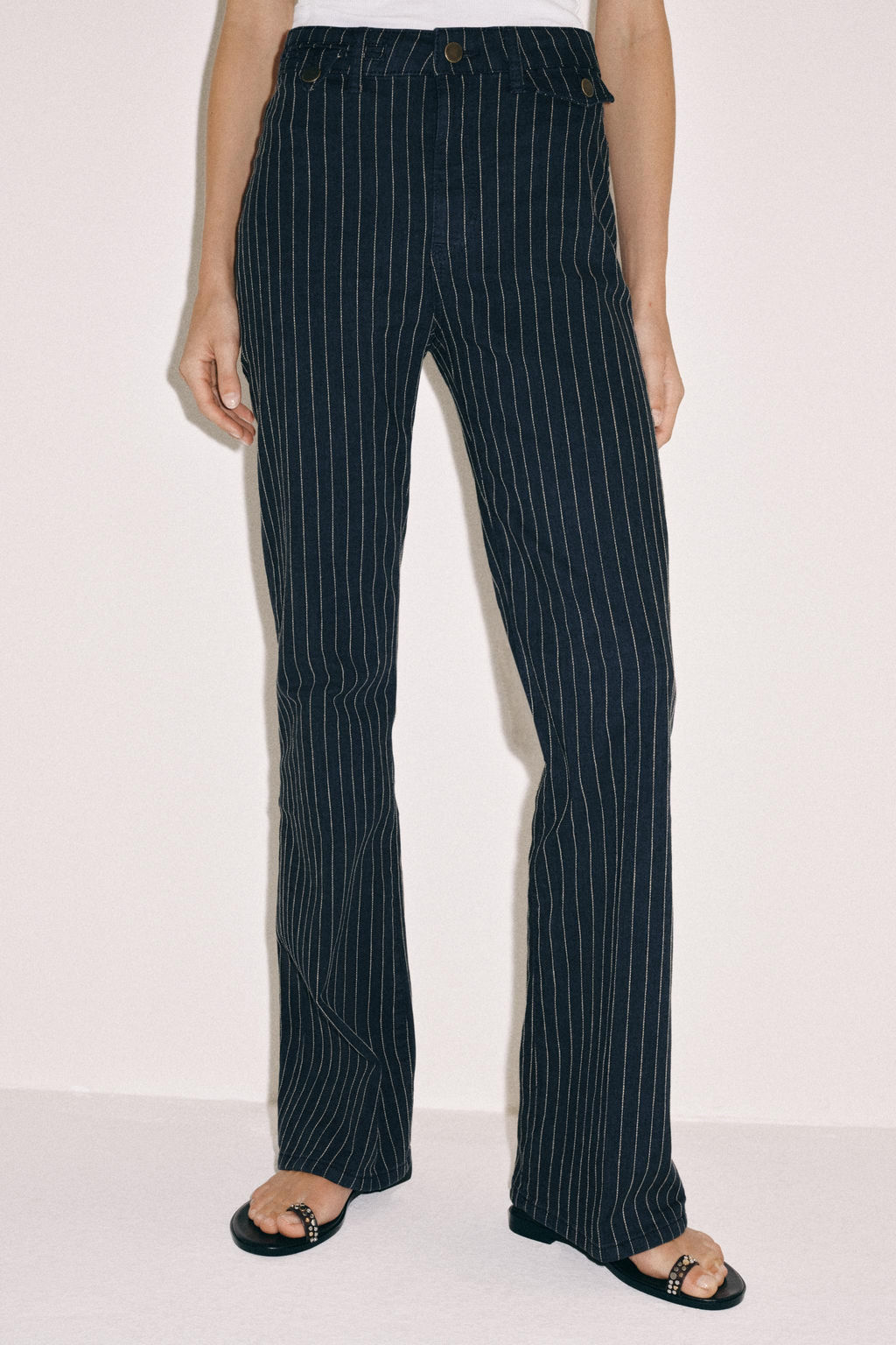 JEANS ZW COLLECTION FLARE TIRO ALTO RAYAS / Azul - Zara фото 2
