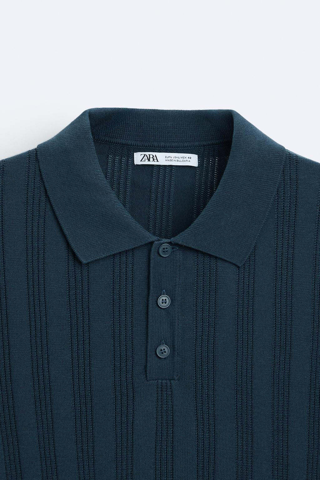 RIBBED KNIT POLO SHIRT - Zara фото 23