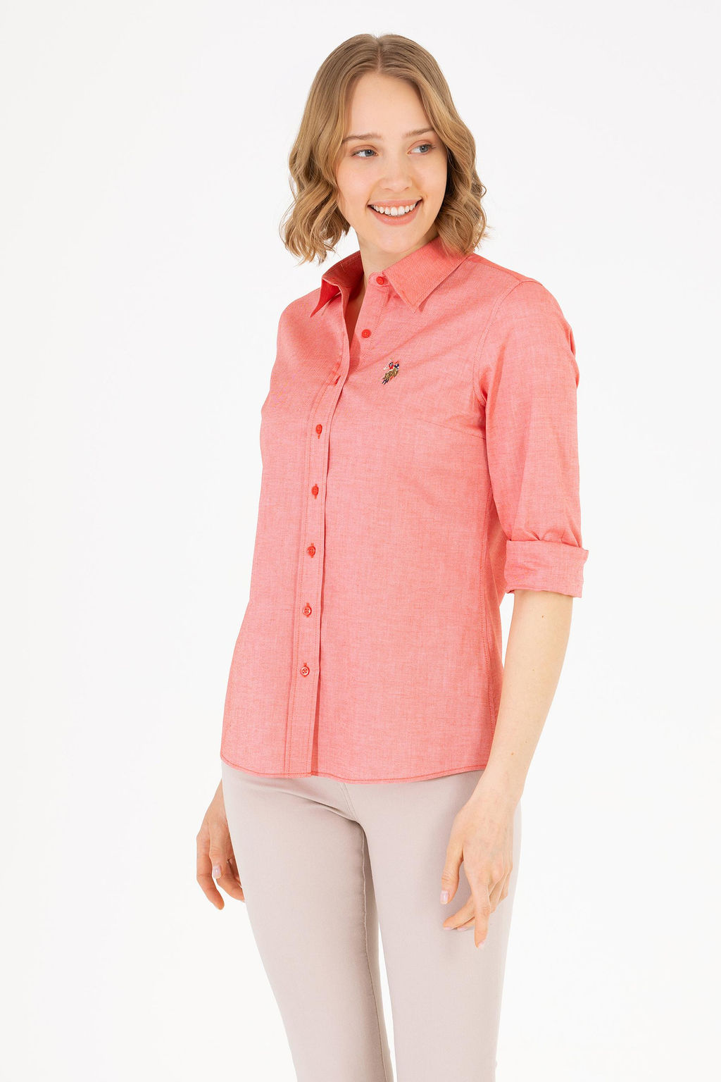 Рубашка женская красная Uzunkol Basic - U.s. polo assn фото 15