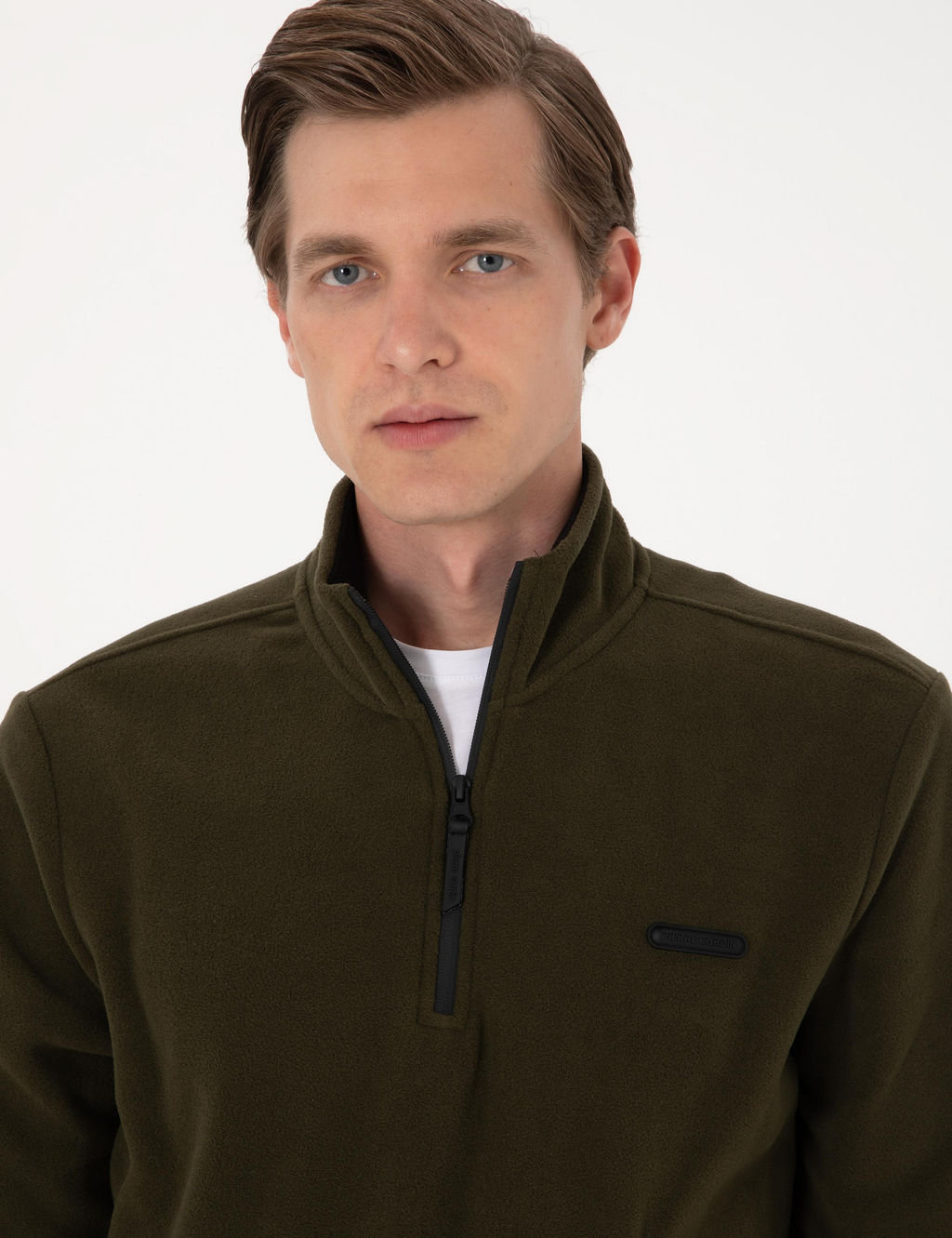 Haki Regular Fit Yar_m Fermuarl_ Polar Sweatshirt - Pierre cardin фото 2