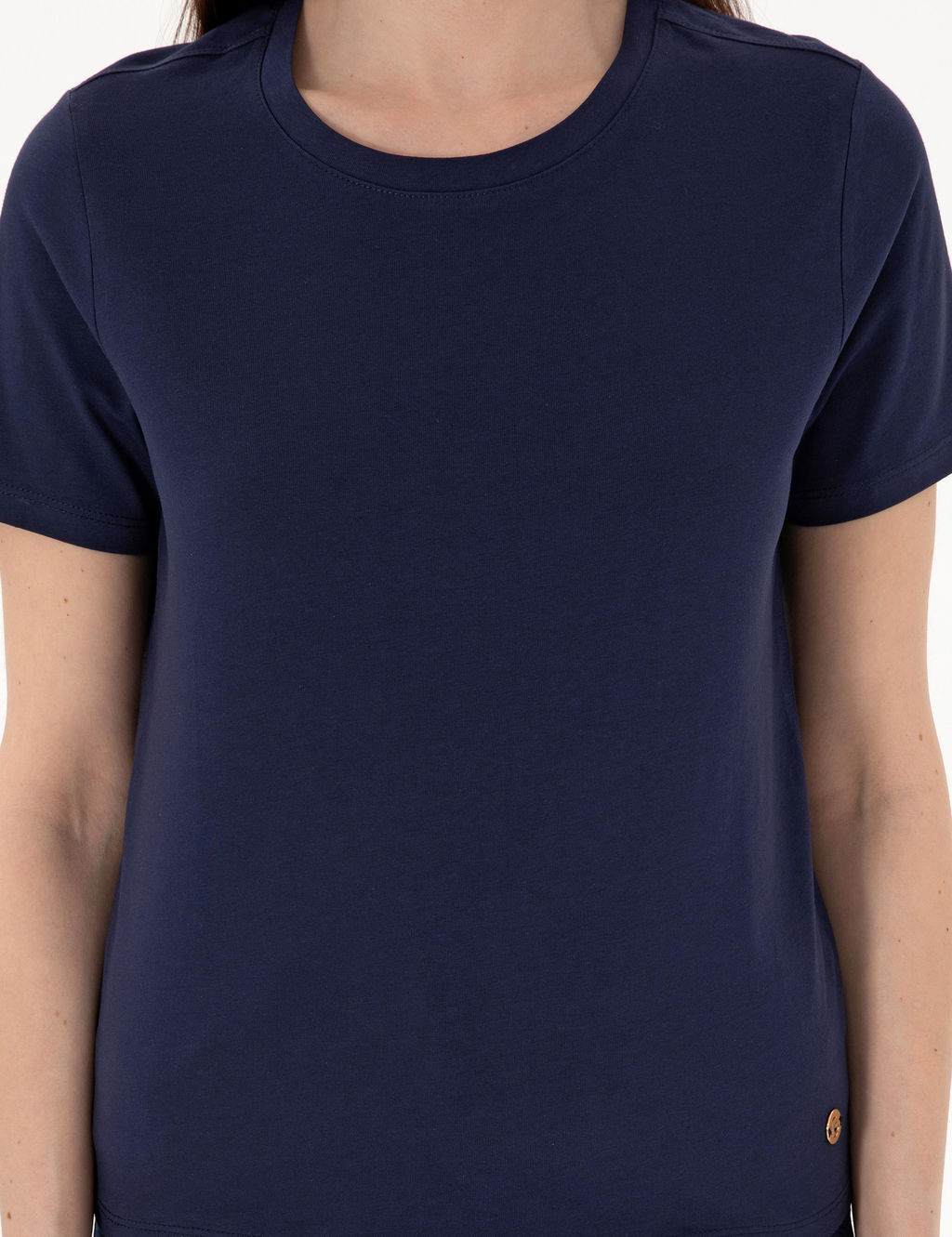 Lacivert Regular Fit Bisiklet Yaka Basic Ti__rt