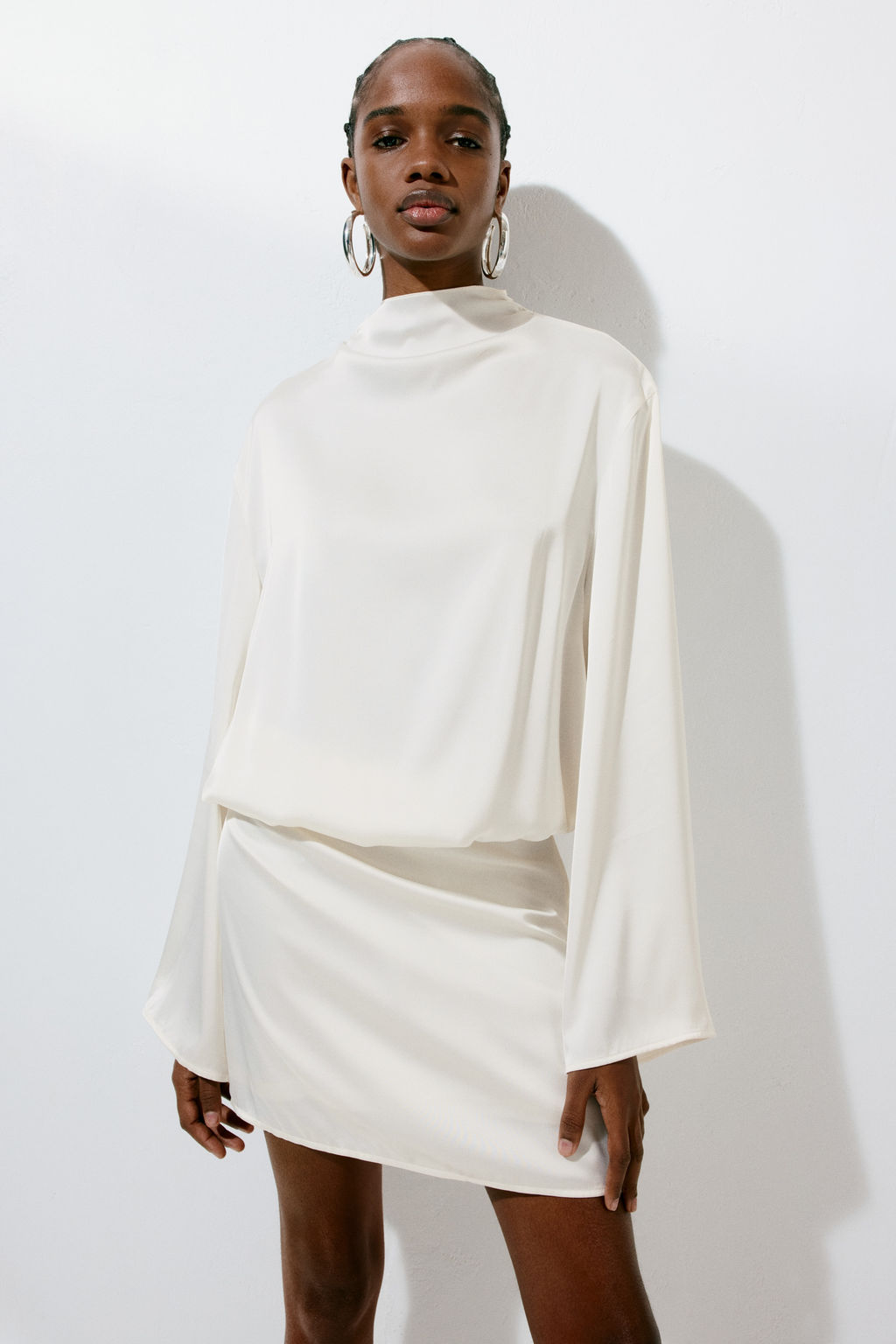 Vestido drapeado de sat?n - H&m фото 7