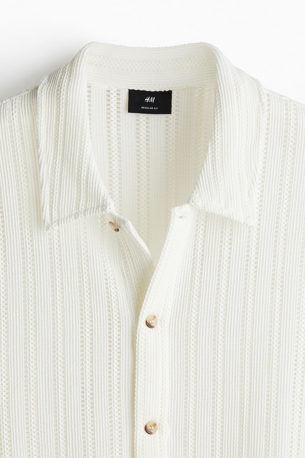 Camisa efecto crochet Regular Fit - H&m фото 5