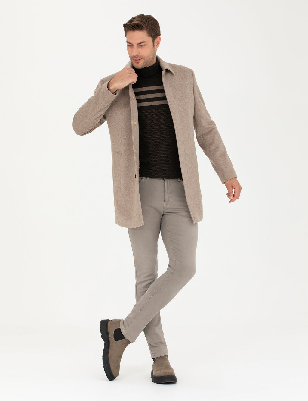 A__k Kahverengi Y_n Kar___ml_ Slim Fit Ka_e Kaban