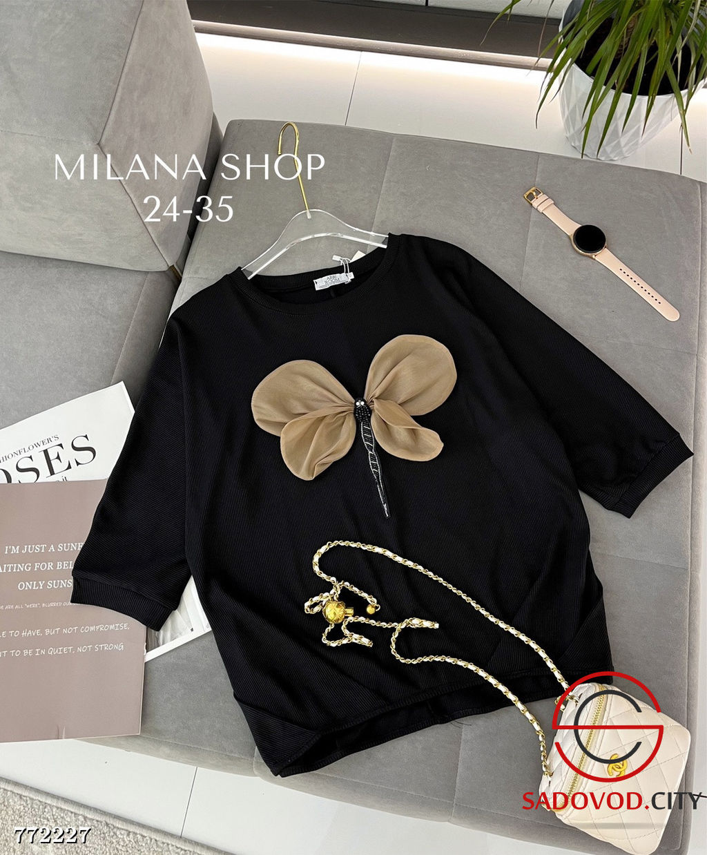 Жеснкая блузка с апликацией - Zum ming фото 3