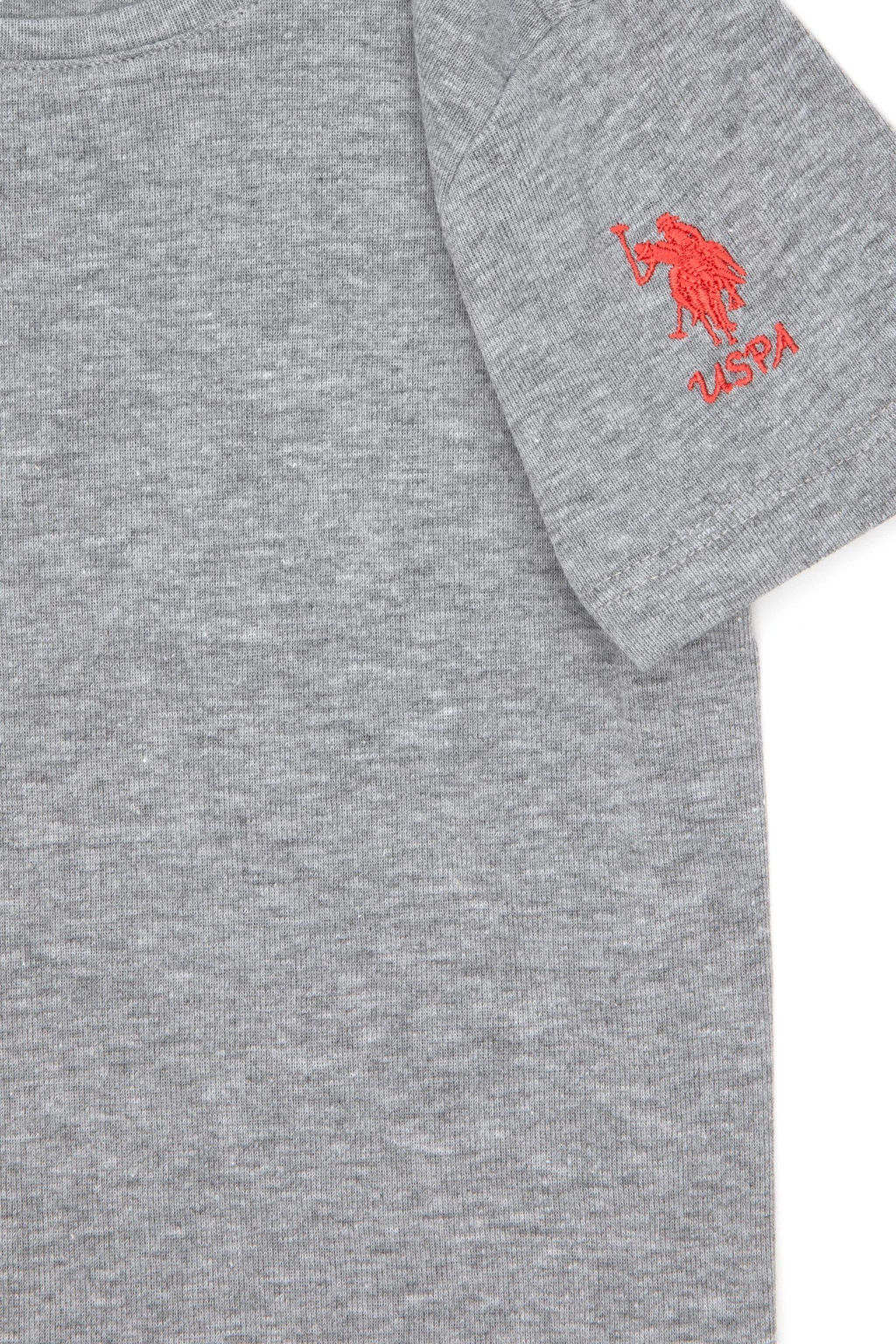 Серая меланжевая базовая футболка для девочек - U.s. polo assn фото 4